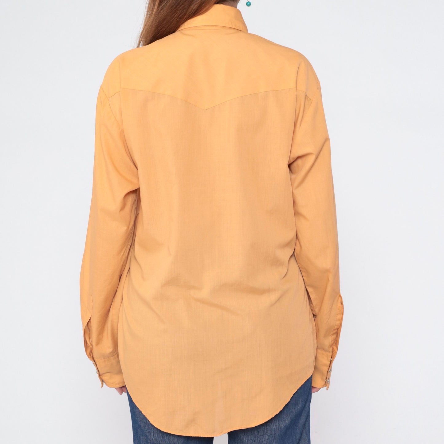 80s Ely Plains Western Shirt Tan Pearl Snap Long Sleeve Extra Extra Large XXL