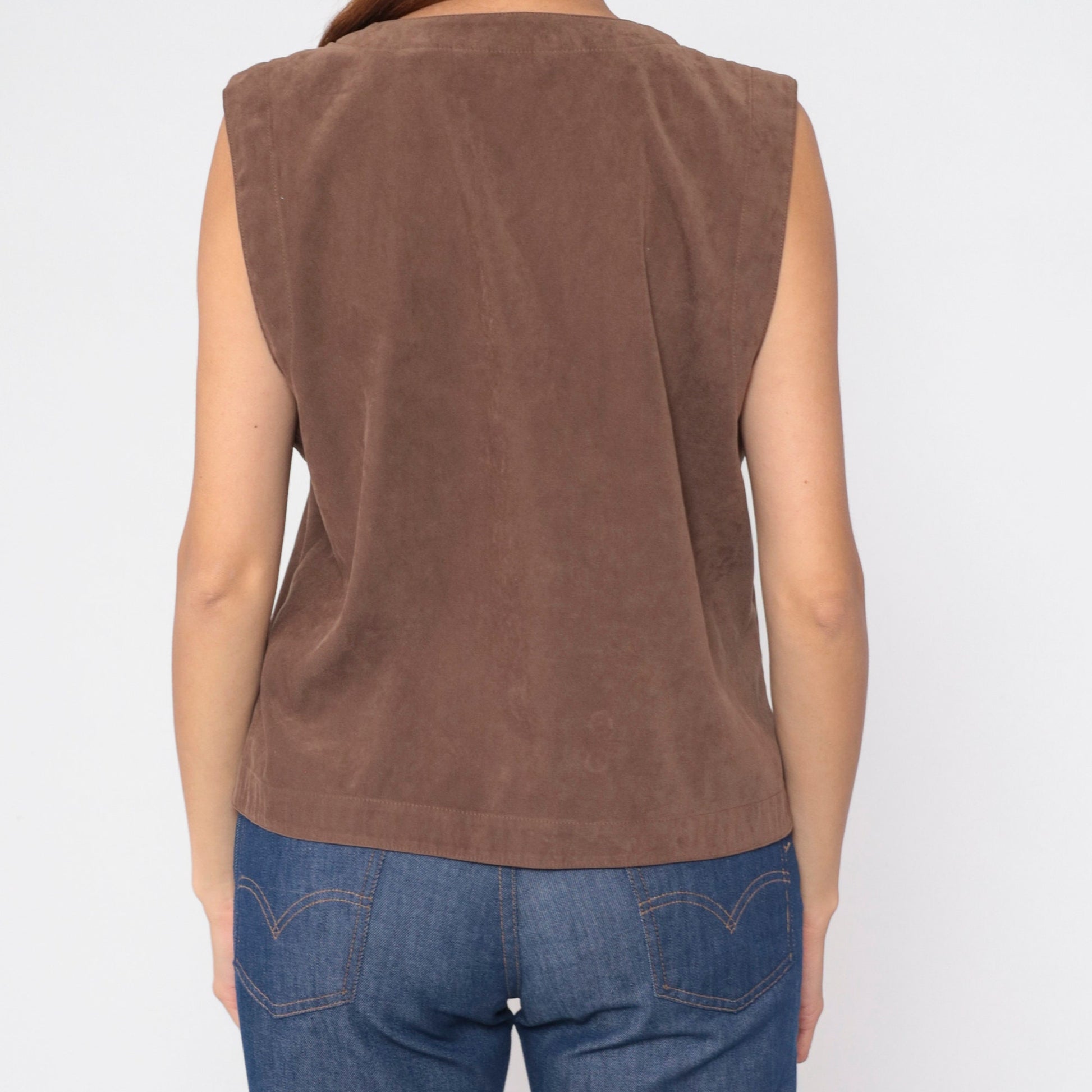 90s Orvis Brown Button-Up Vest Tank Top Large