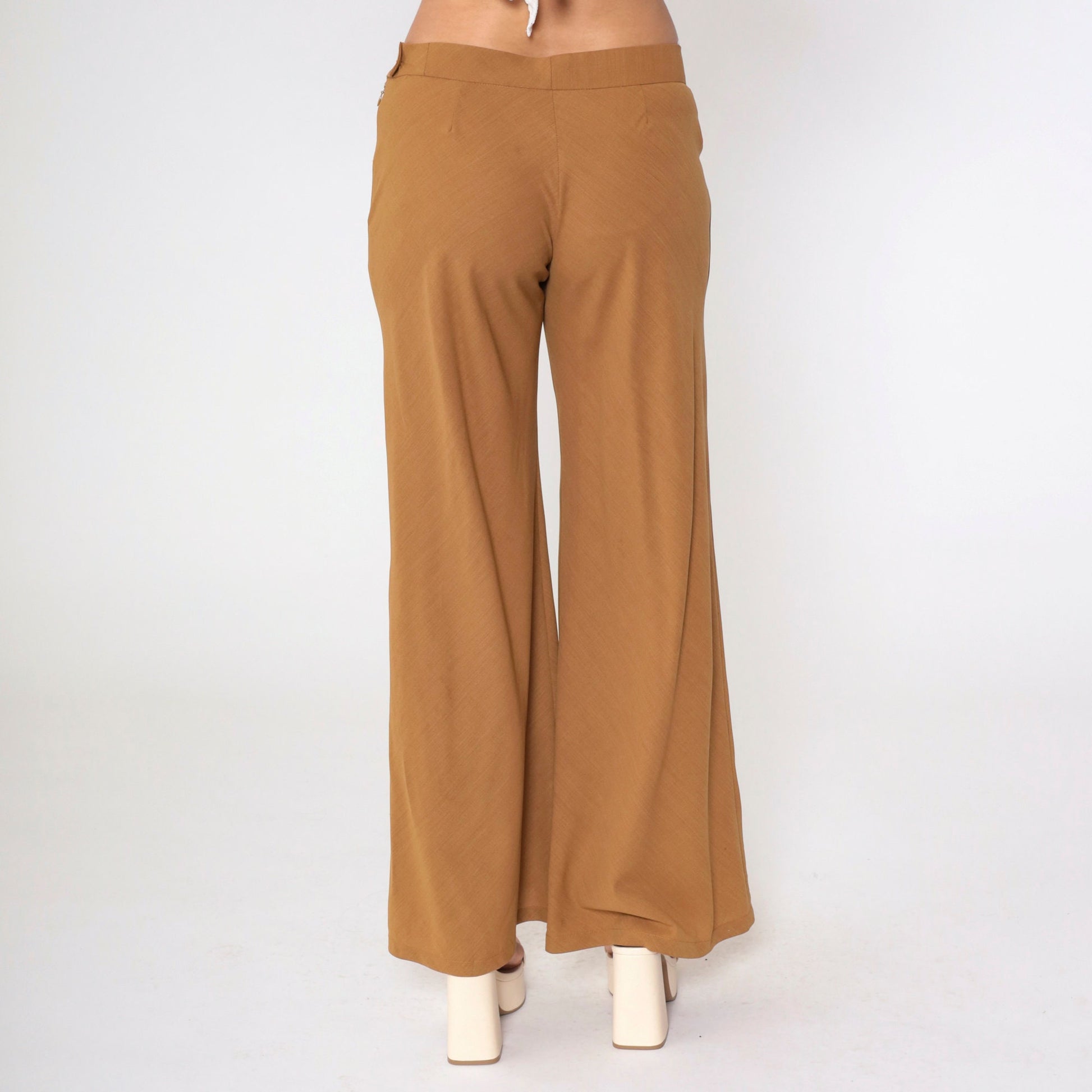 00s Brown Low Rise Flared Trousers Small 6
