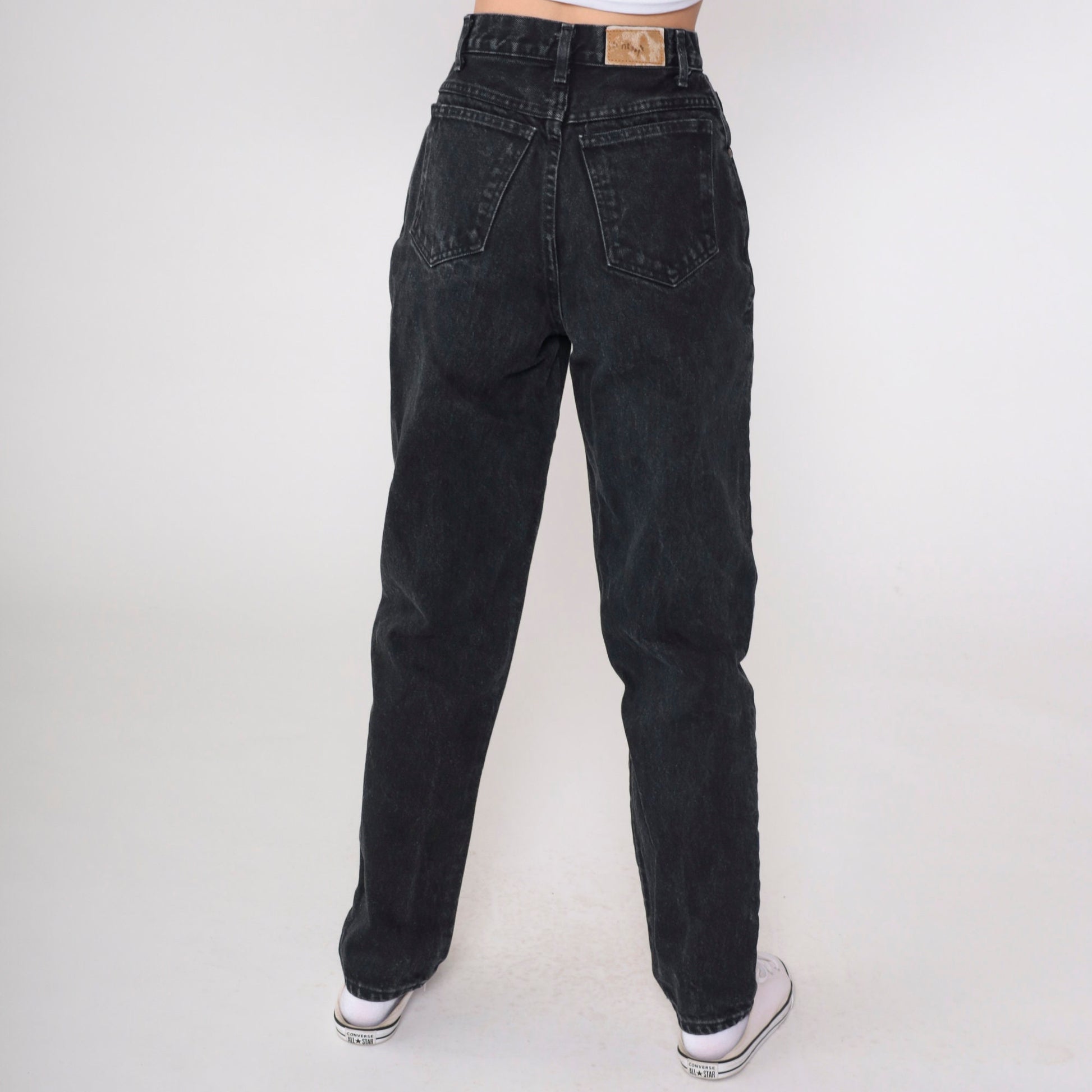 90s Hunt Club Black High-Waisted Tapered Jeans Small 6