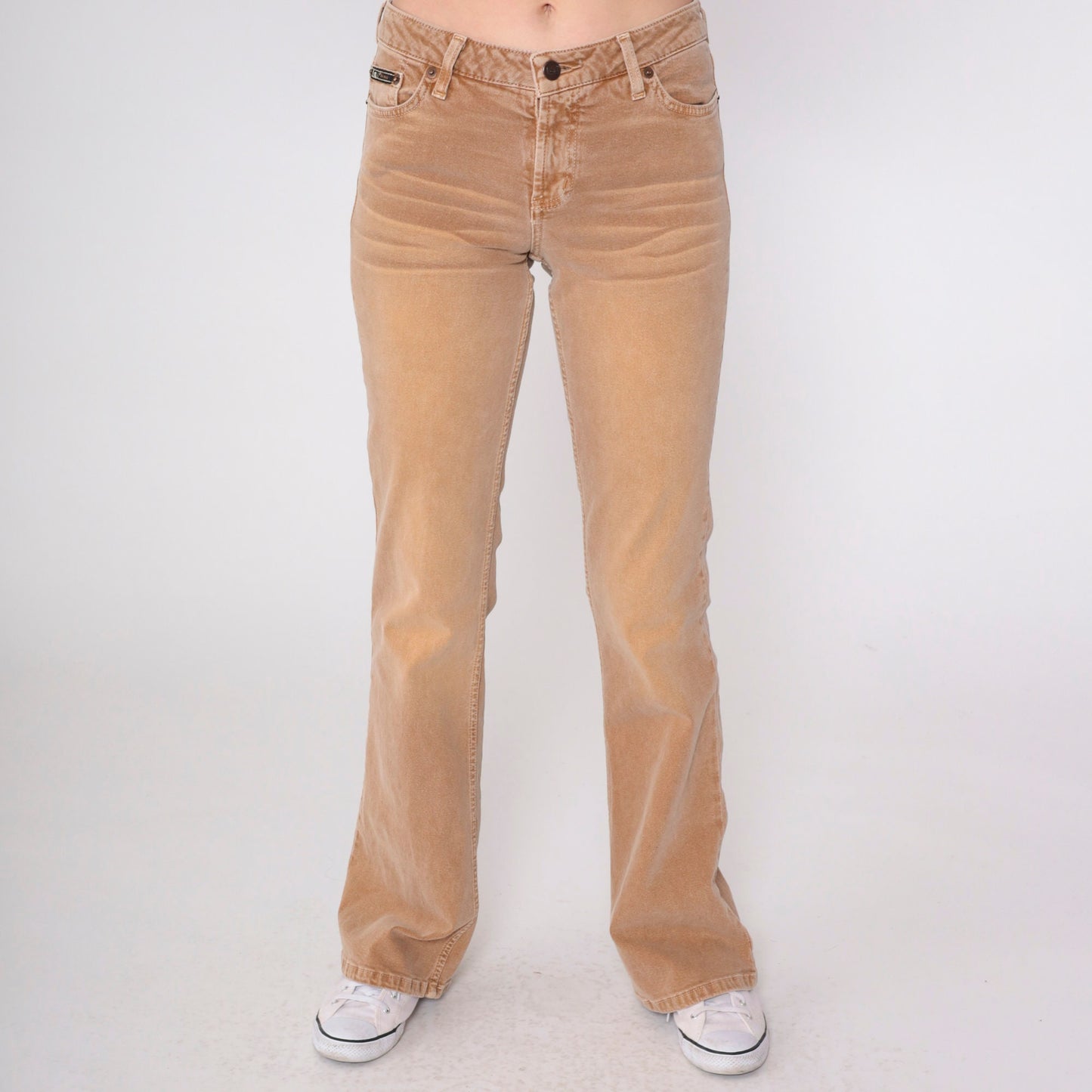 Lei Y2K Flared Jeans Light Brown Mid Rise Denim Size 7