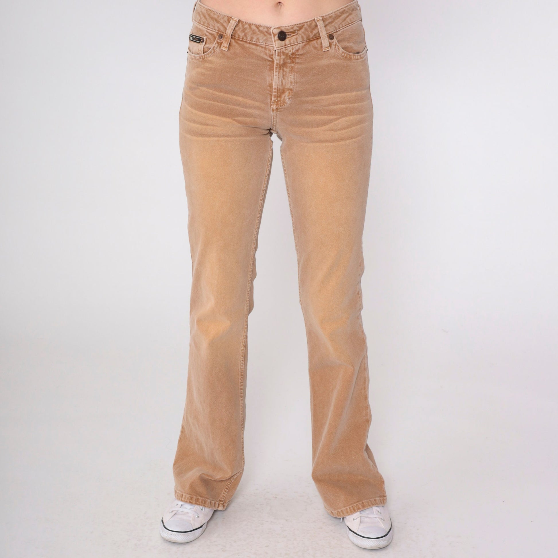 Lei Y2K Flared Jeans Light Brown Mid Rise Denim Size 7
