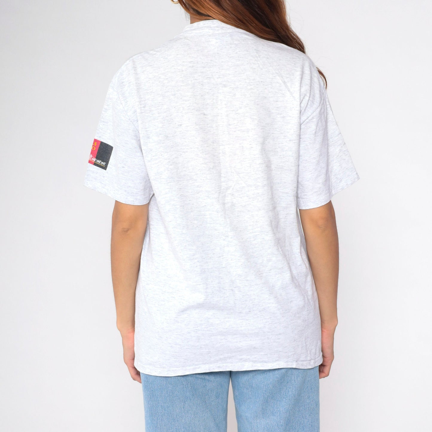1997 National Senior Sports Classic VI Wells Fargo Torch Relay Graphic Tee Heather Grey Large