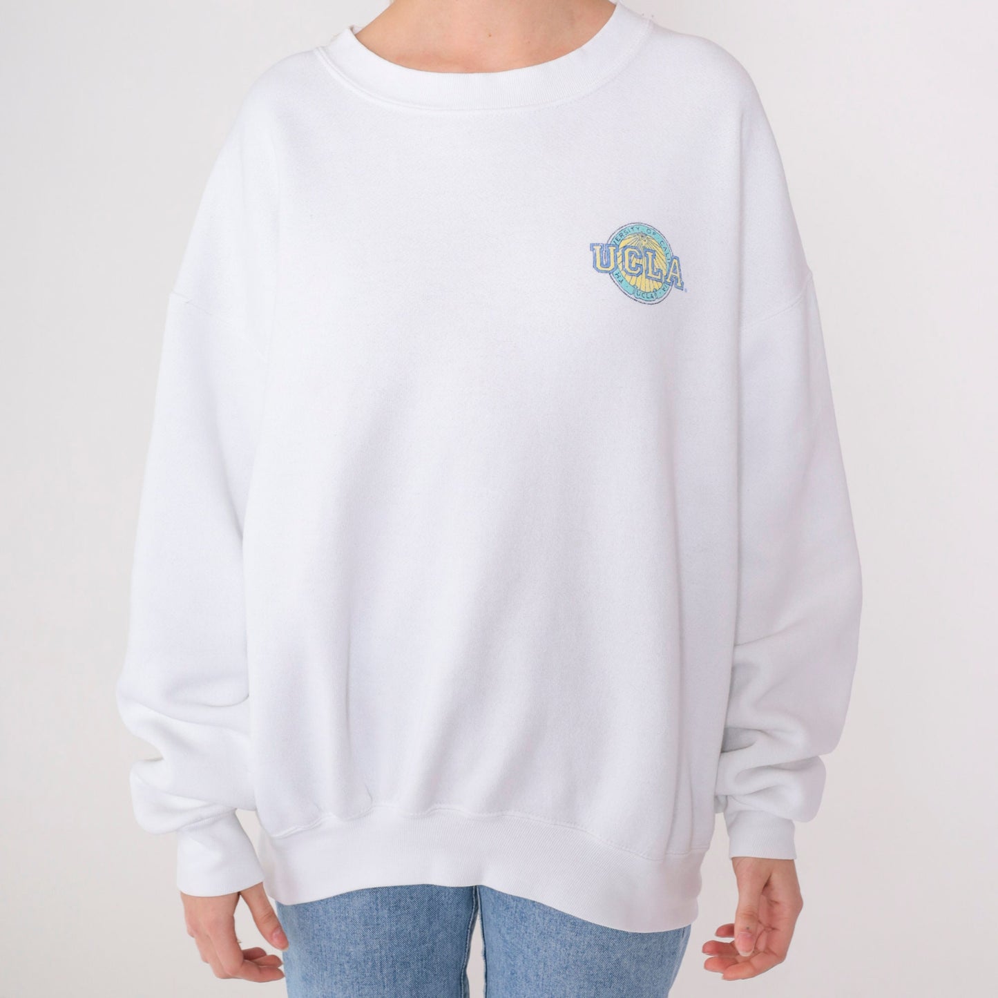90s UCLA Graphic Sweatshirt White Crewneck College Sweatshirt Extra Large XXL