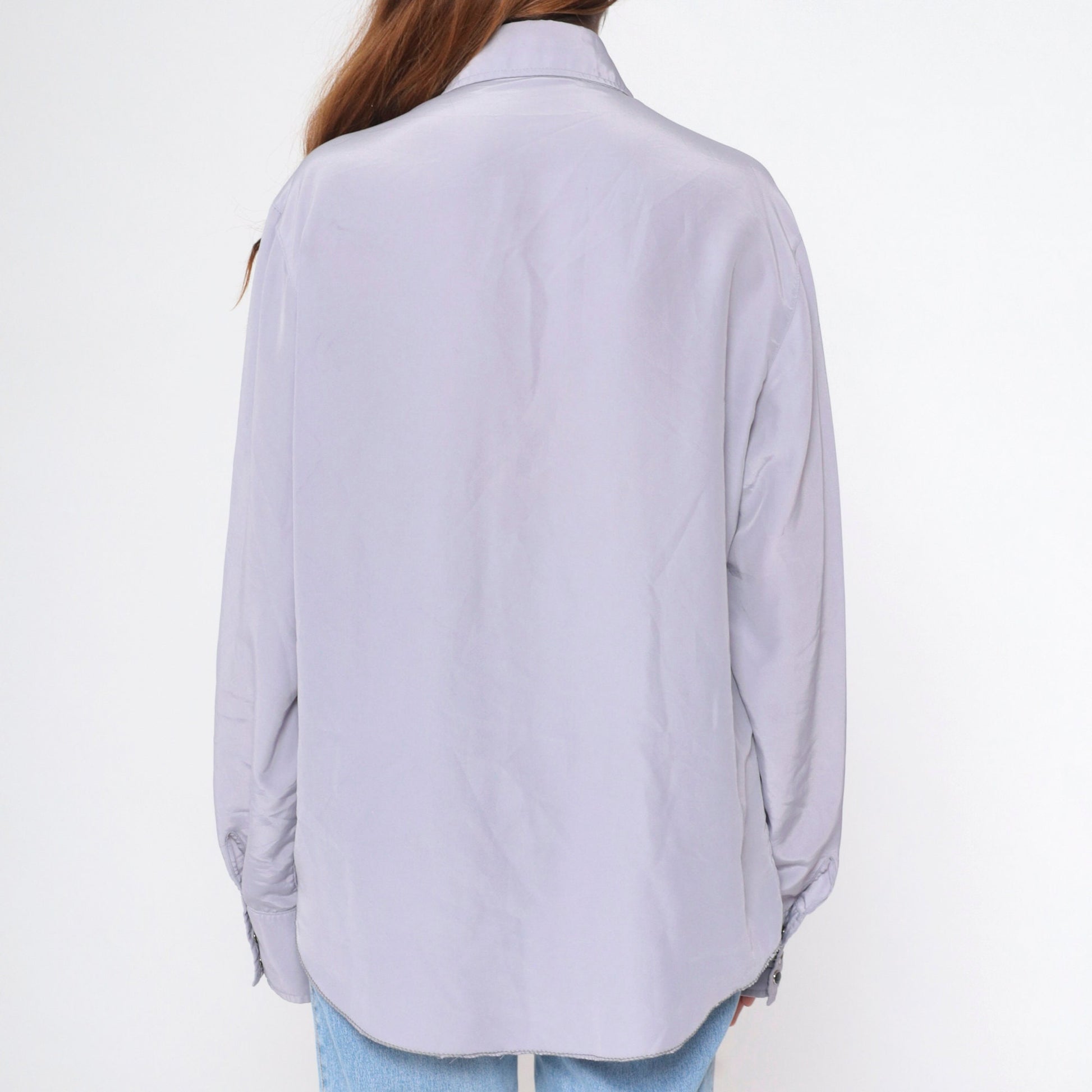 90s Grey Pearl Snap Chef's Jacket Double Breasted Workwear Extra Large XL