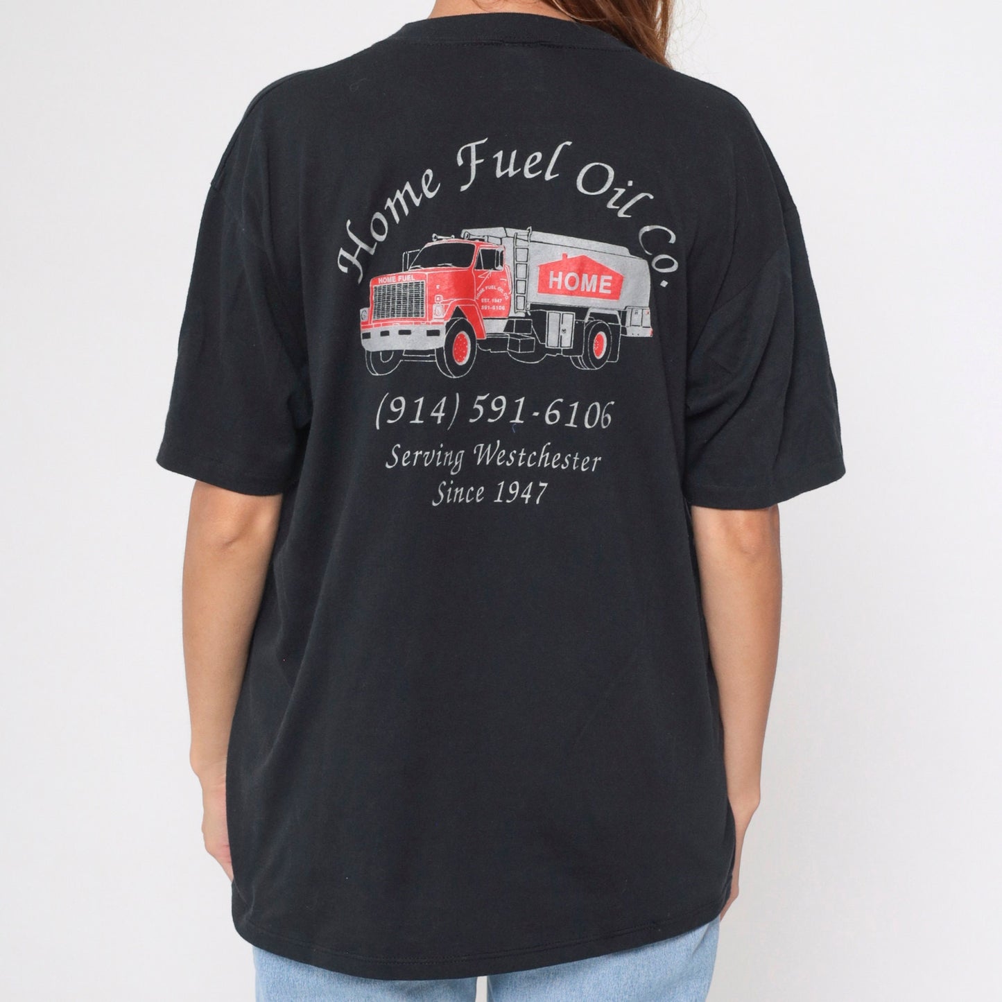 90s Home Fuel Oil Company Graphic T-Shirt Black Extra Large XL