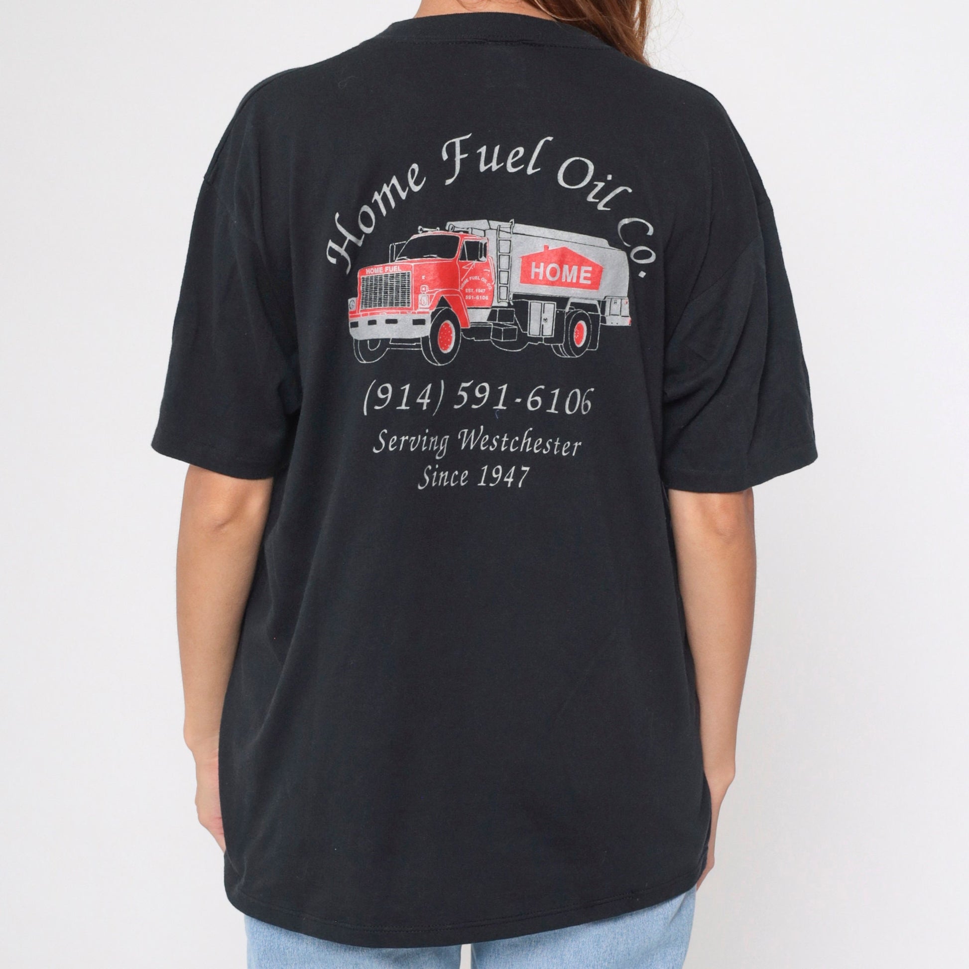 90s Home Fuel Oil Company Graphic T-Shirt Black Extra Large XL