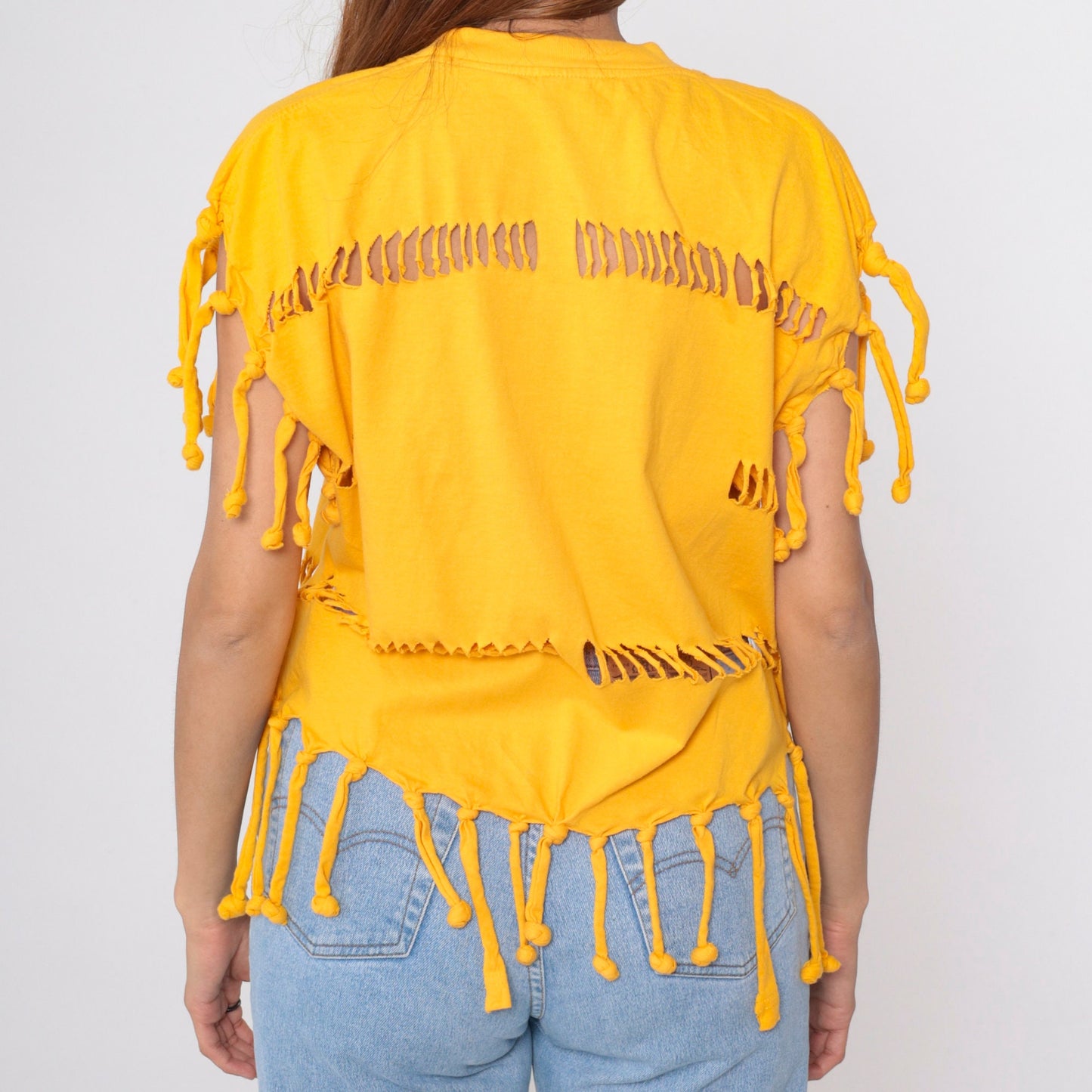 90s Bahamas Nassau Turtle Cutout T-Shirt Yellow Graphic Tee Medium