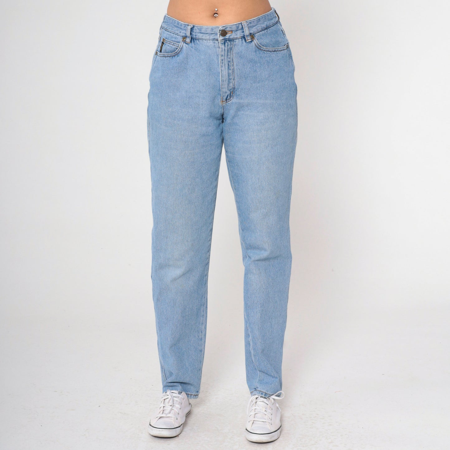 90s DKNY In Women We Trust High Waisted Mom Jeans Blue Tapered Large 12