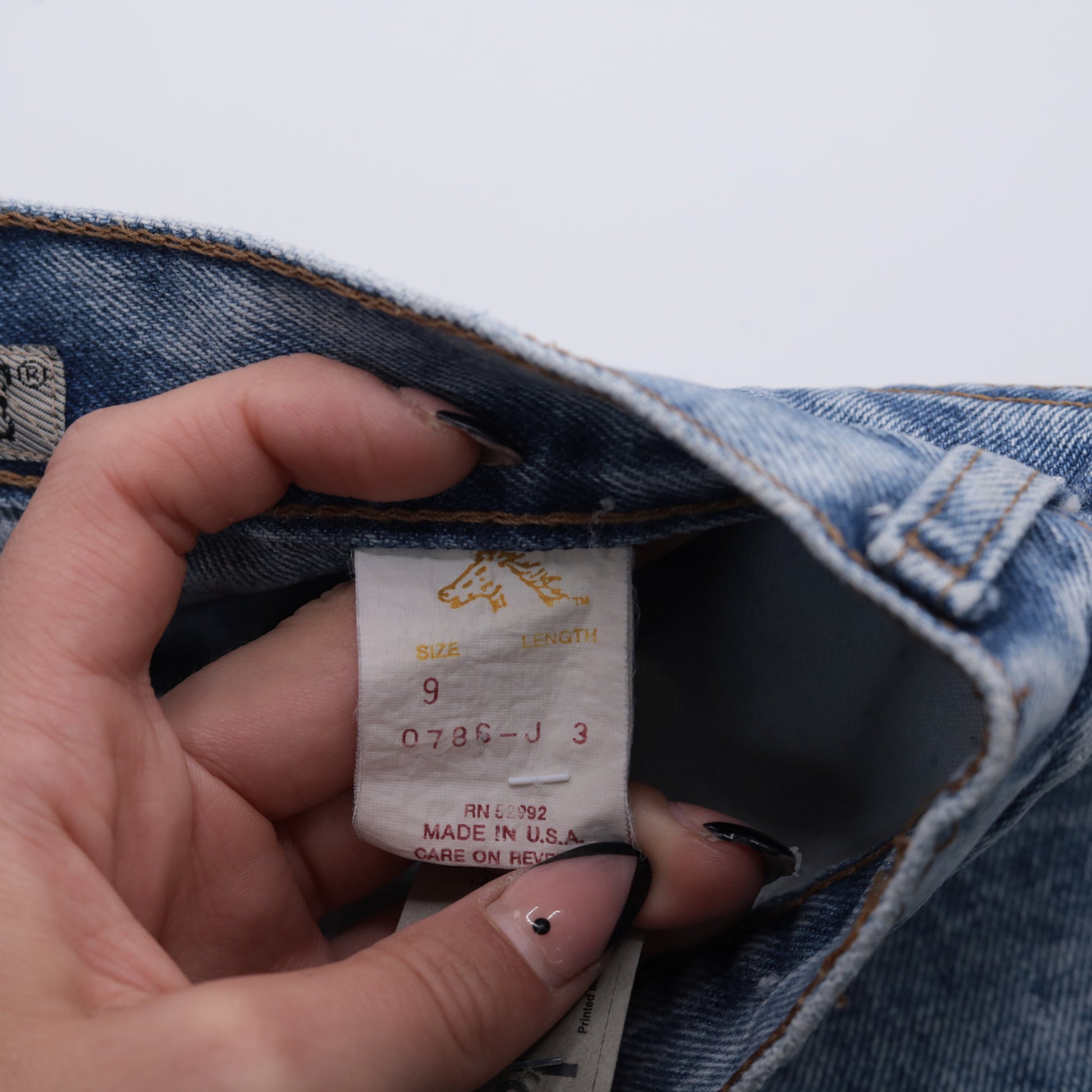 Jordache Acid Wash Denim Mini Skirt 90s High Waist Pencil Blue Small