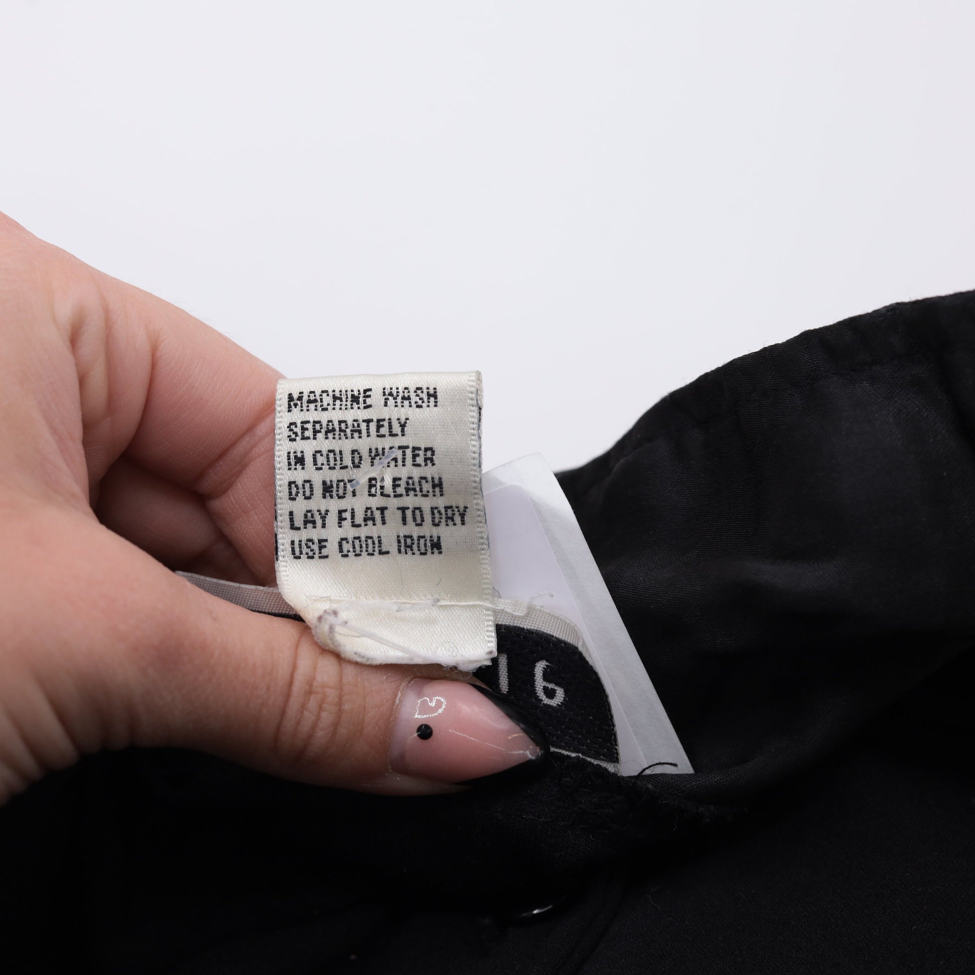 90s Energie Black Button-Up Blouse Satin Pocket Long Sleeve Medium