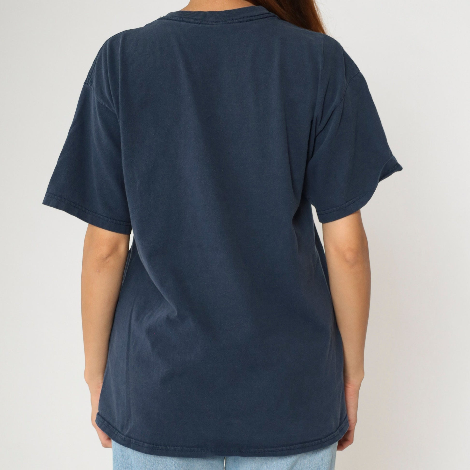 University of San Diego 00s Graphic T-Shirt Navy Cotton Crewneck Medium