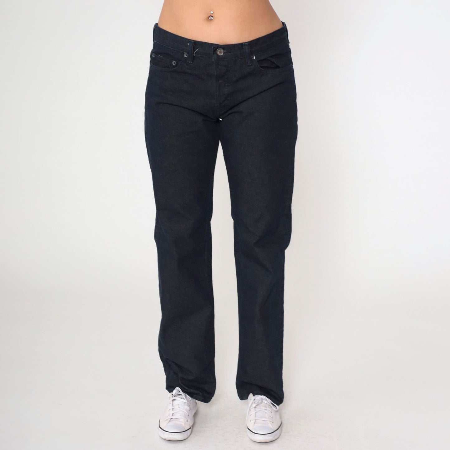 Club Monaco Black Straight Leg Jeans Mid Rise Cotton Denim 32x32