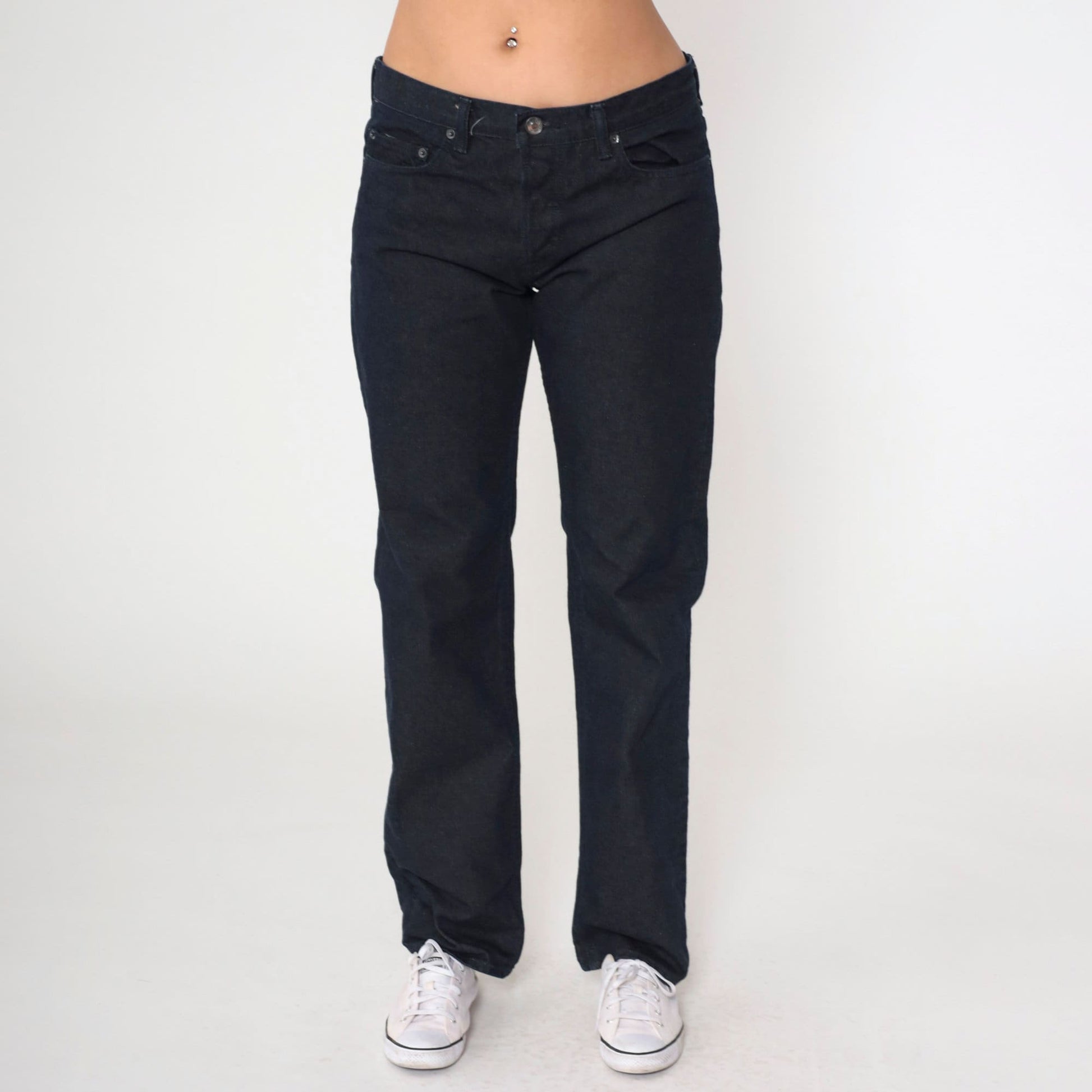 Club Monaco Black Straight Leg Jeans Mid Rise Cotton Denim 32x32