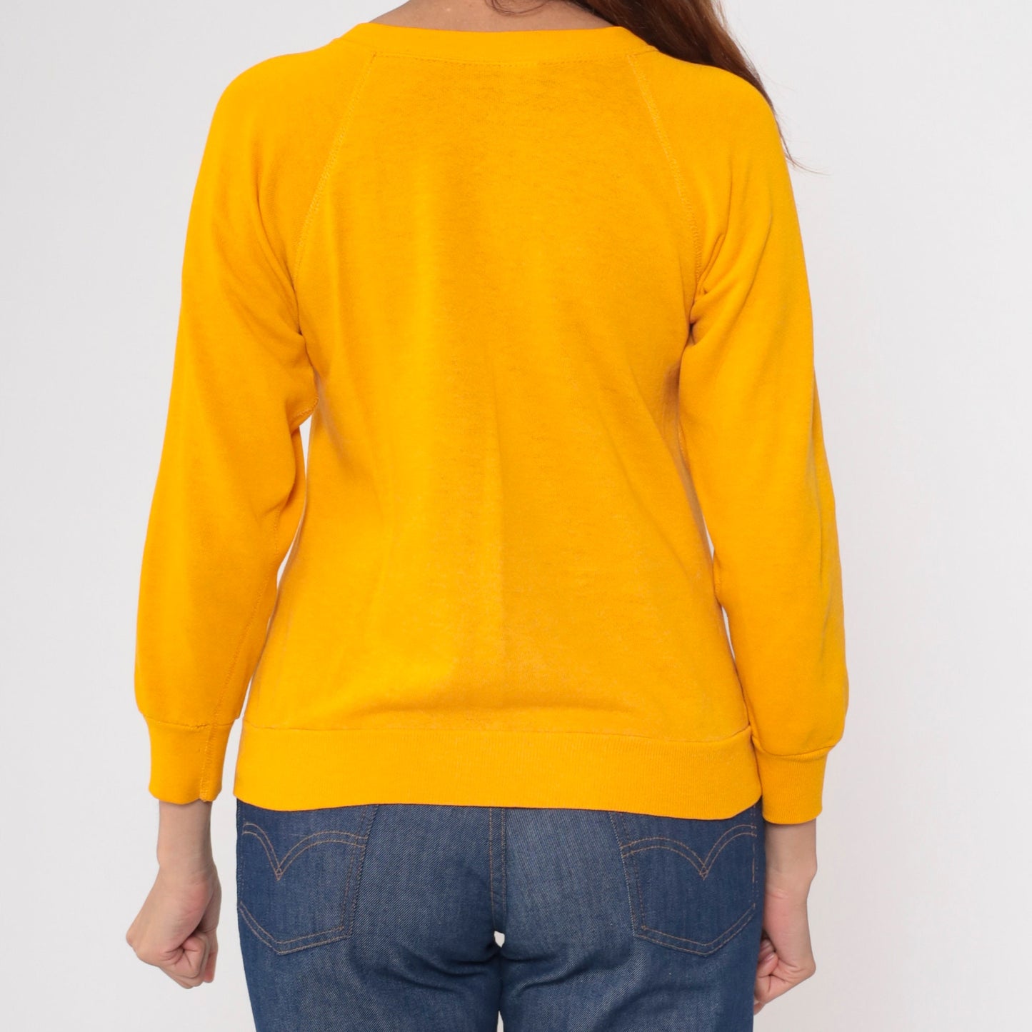80s Christian FCA Sweatshirt 'Christ We've Got Him' Yellow Raglan Extra Small