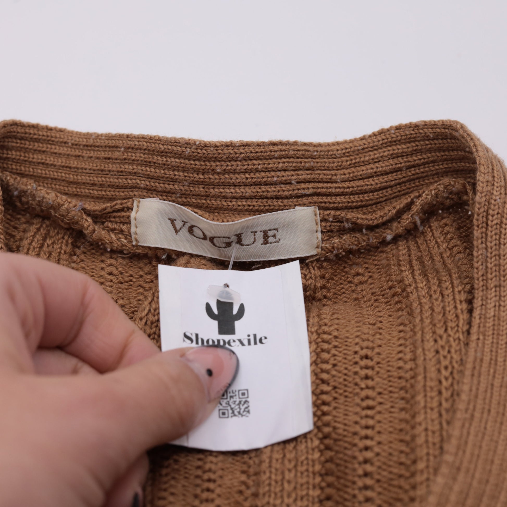 90s Brown Ribbed Cardigan Button-Up Knit Sweater V-Neck Small S
