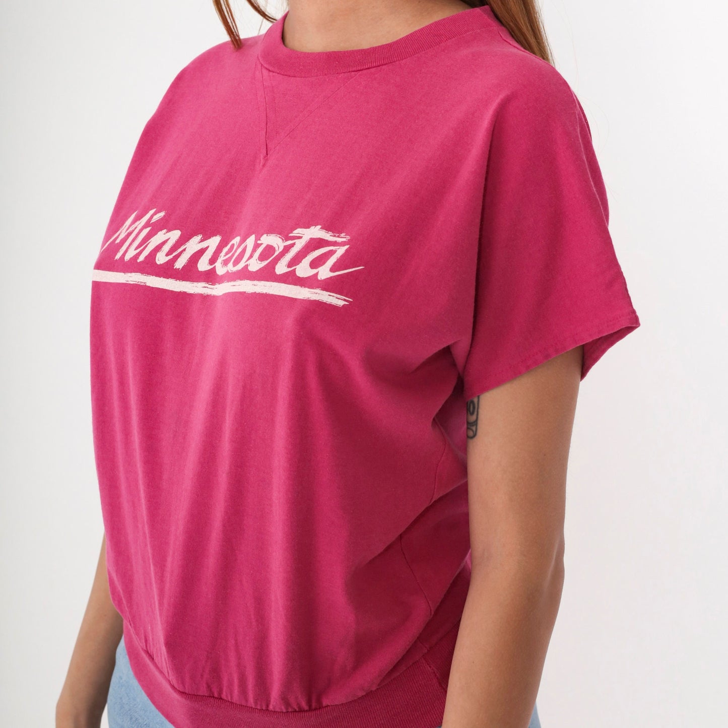 80s Minnesota Collegiate Pacific Graphic T-Shirt Hot Pink Small