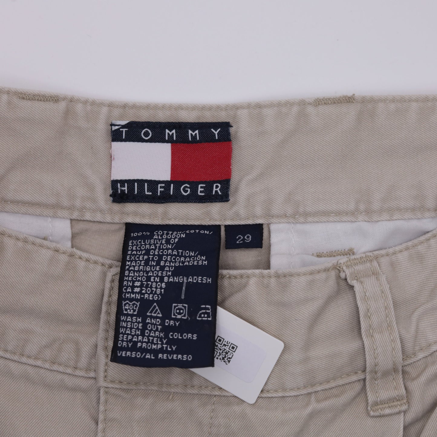 90s Tommy Hilfiger Khaki Pleated Shorts High Waist Cotton Medium