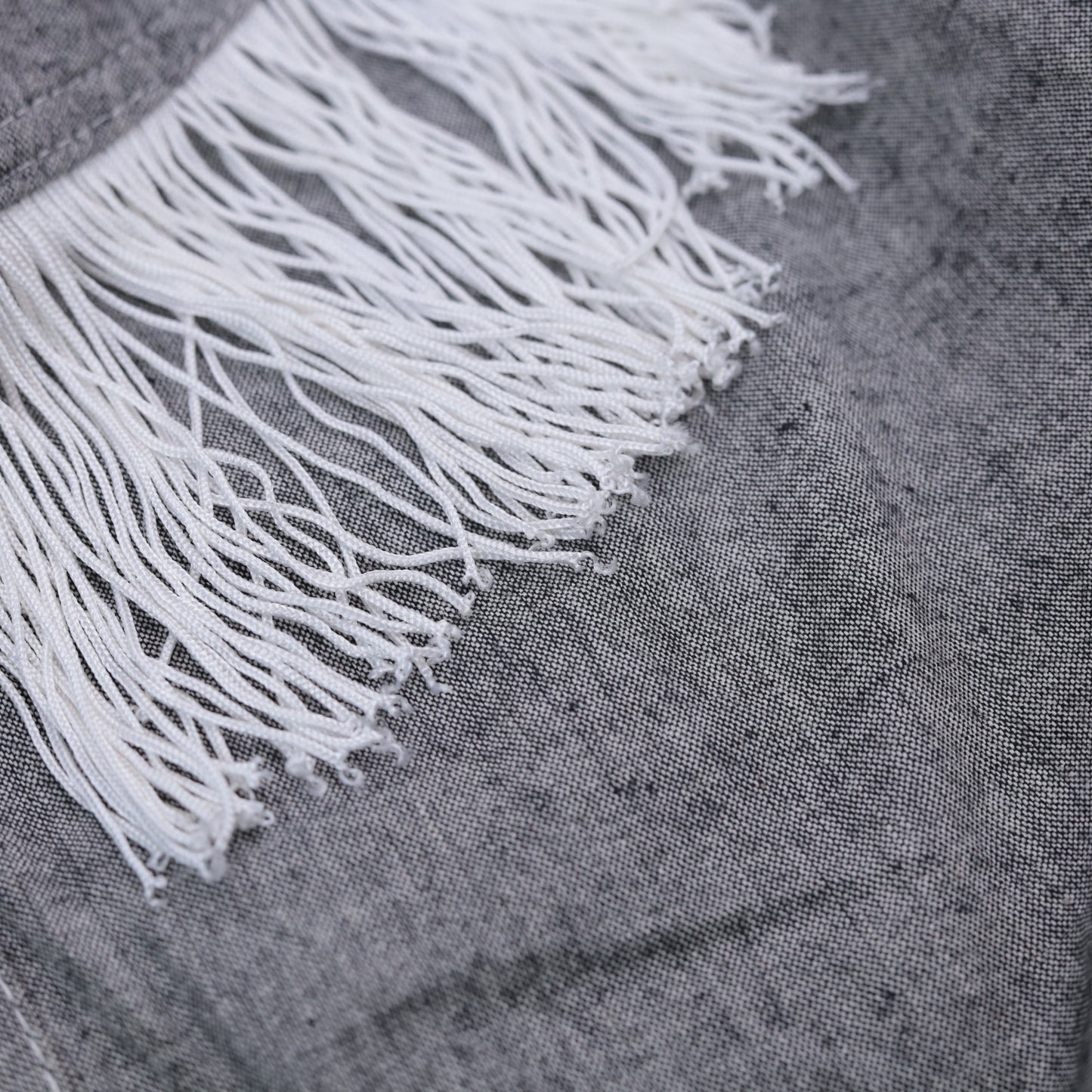 90s Lillie Rubin Western Fringe Shirt Grey Cotton Button-Up Large L