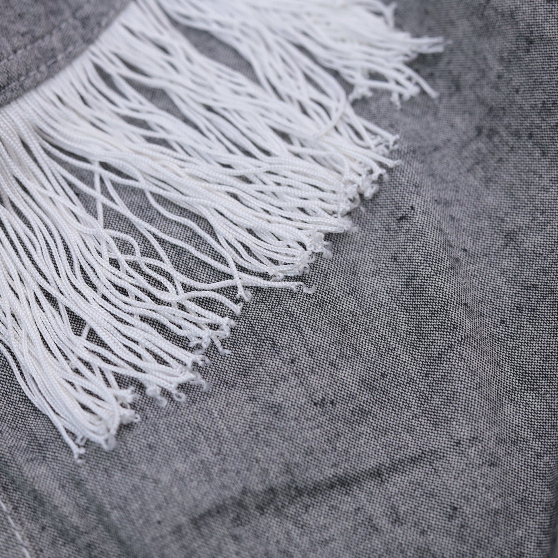 90s Lillie Rubin Western Fringe Shirt Grey Cotton Button-Up Large L