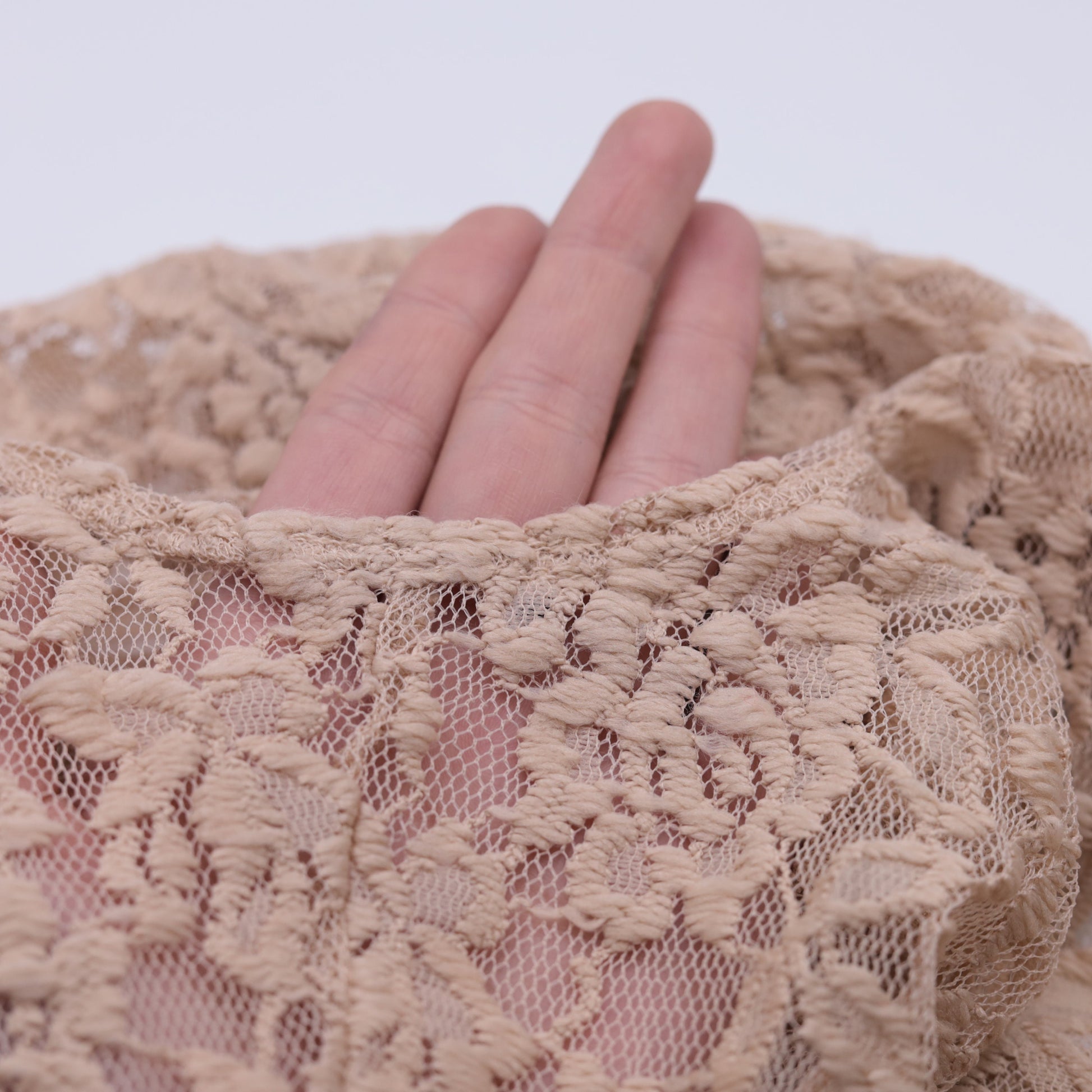 Y2K Beige Floral Lace Tank Top Mock Neck Crop Sleeveless Small S