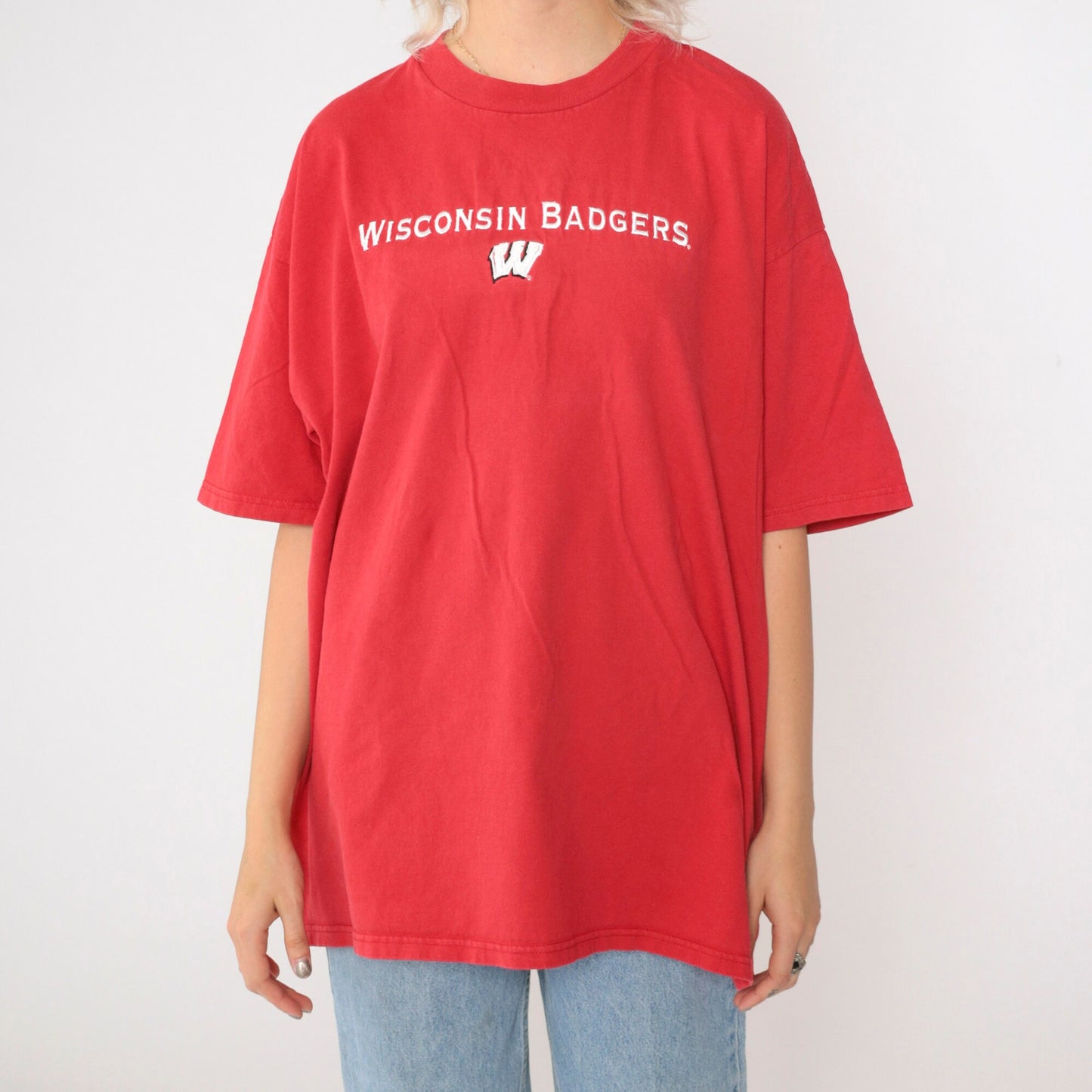 90s Champion Wisconsin Badgers Graphic T-Shirt Red Cotton Extra Large