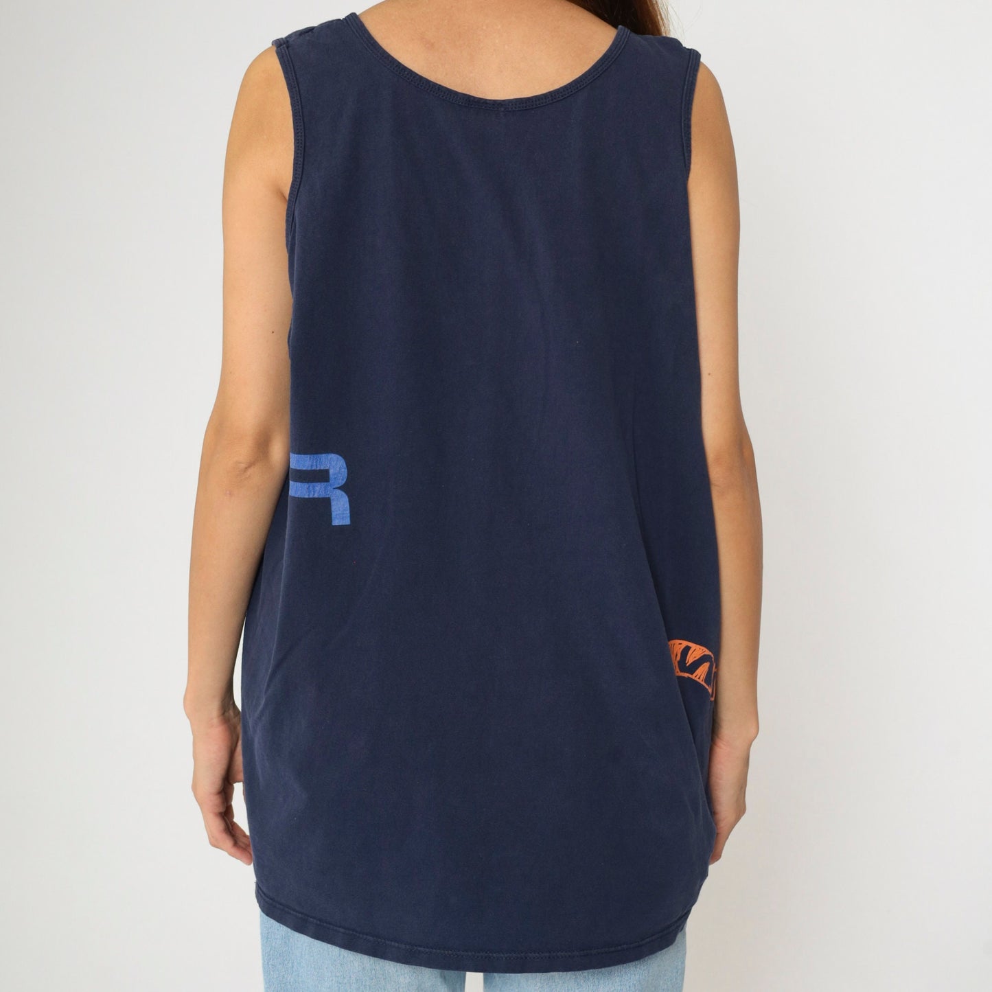 90s Disney Store Tigger Sport Tank Top Navy Graphic Scoop Neck Extra Large XL