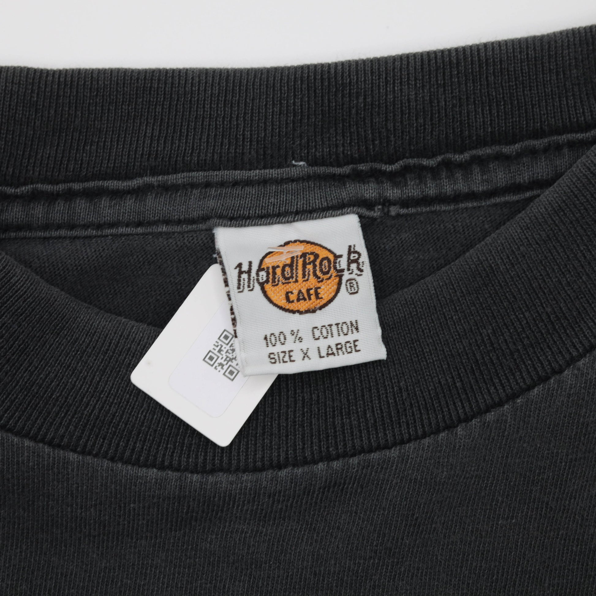 90s Hard Rock Cafe London Graphic T-Shirt Faded Black Extra Large XL
