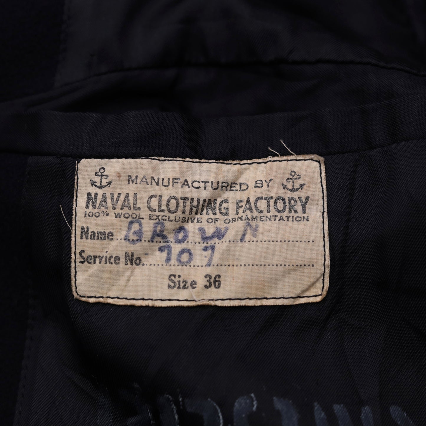 1940s US Navy Pea Coat Wool Double Breasted Black Jacket Medium 36