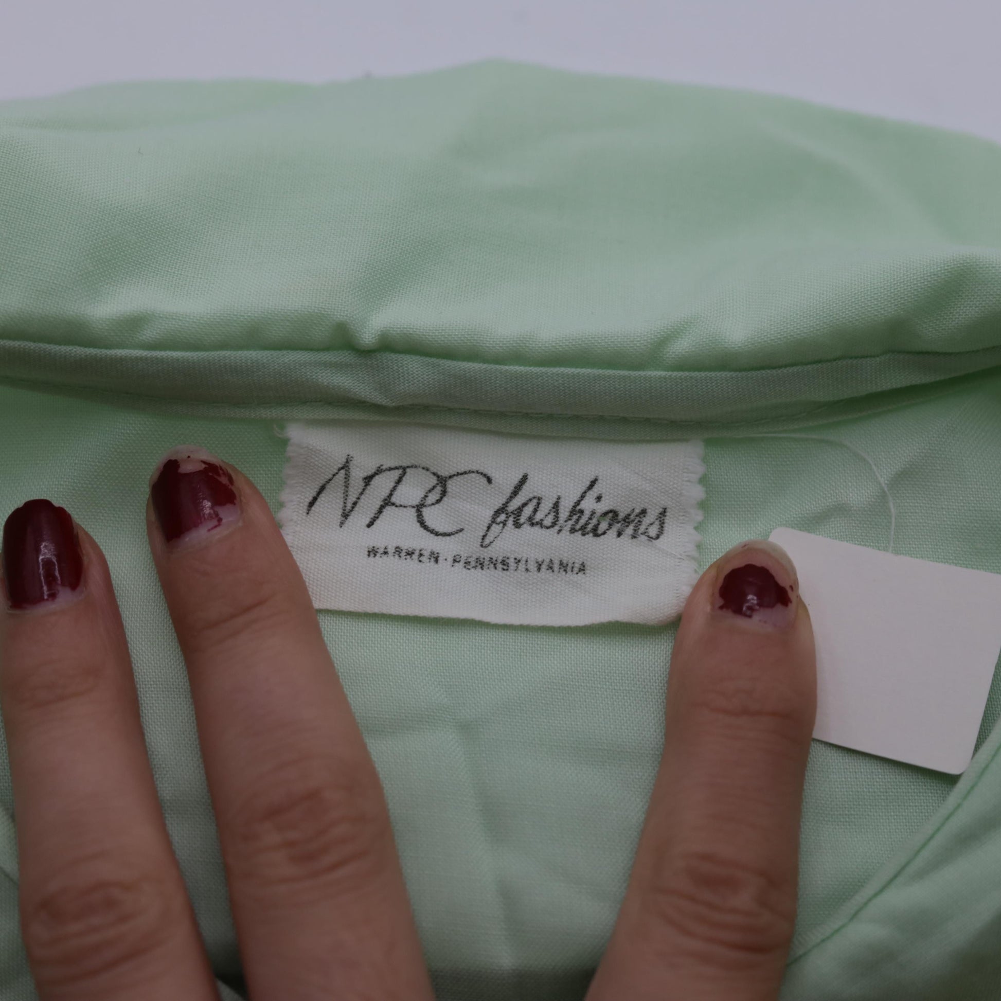 60s Mint Green Peter Pan Collar Mini Dress Sleeveless Button Front Medium