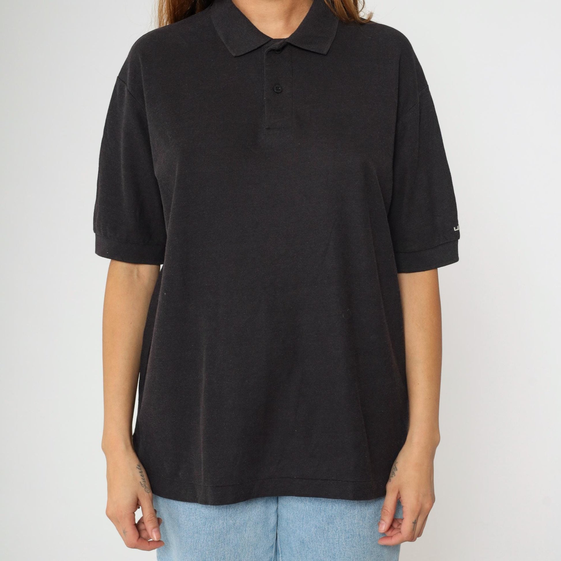 Levi's 90s Black Polo Shirt Short Sleeve Collared Button Up Men's Large L