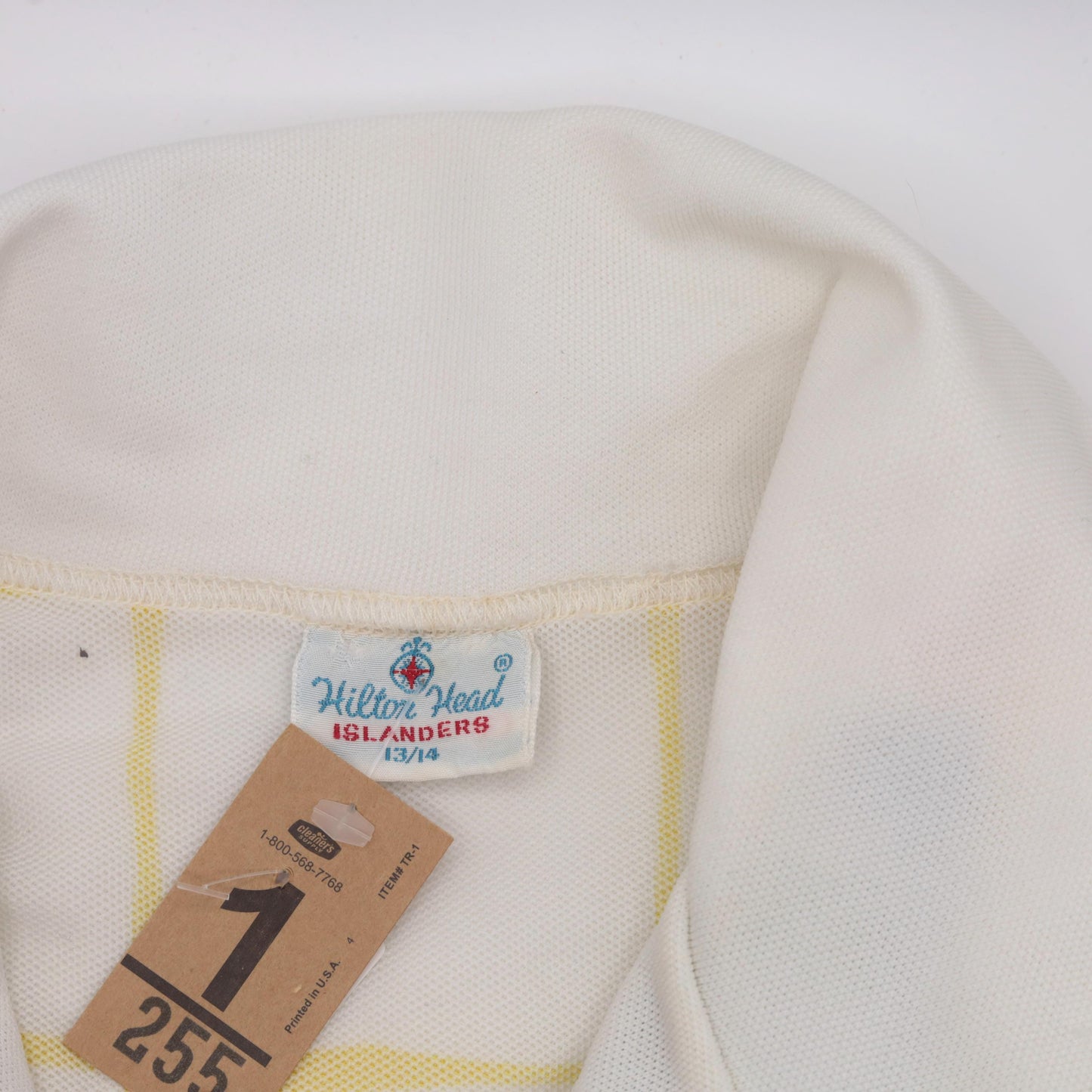 70s Floral Checkered Button-Up Blouse Dagger Collar Long Sleeve White Small
