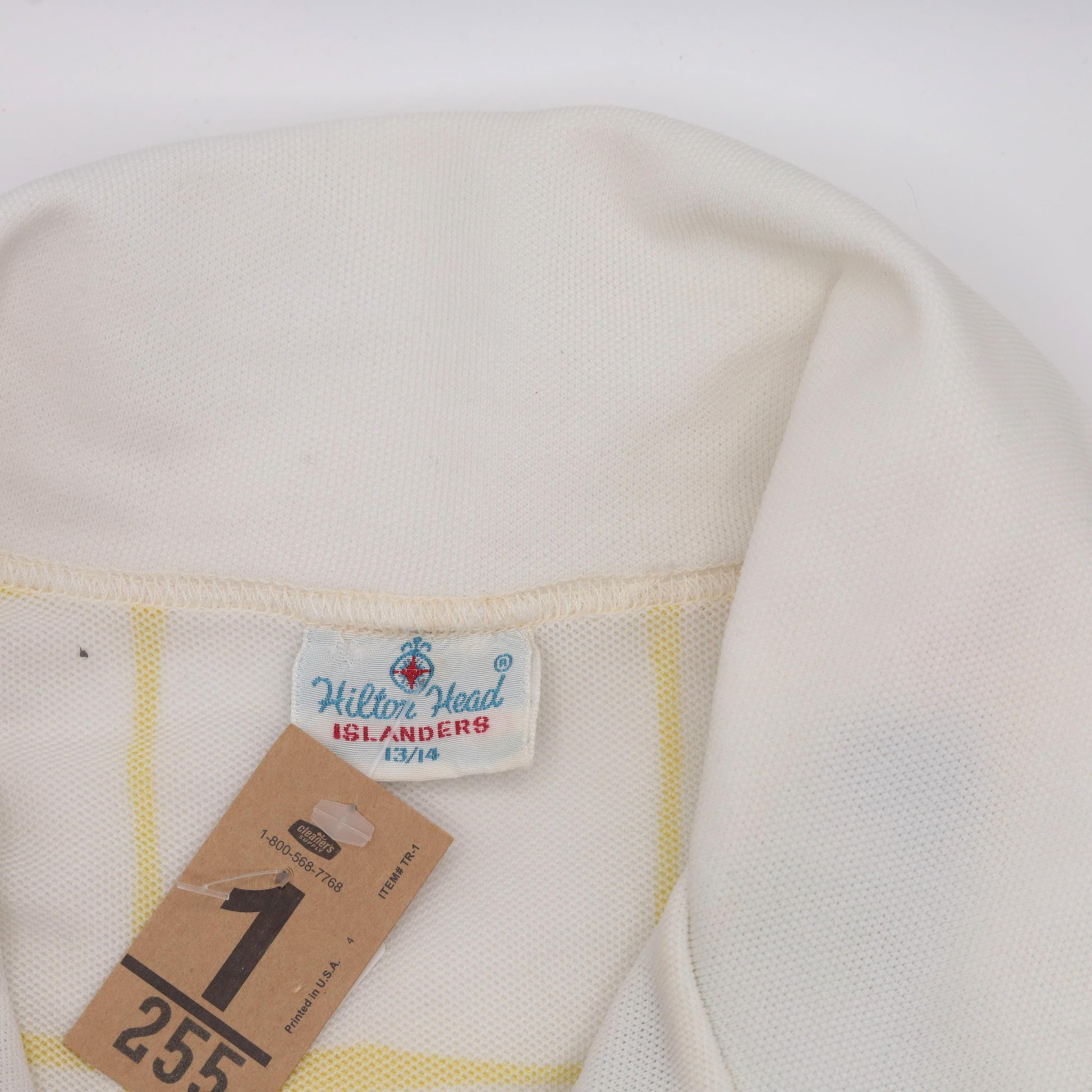 70s Floral Checkered Button-Up Blouse Dagger Collar Long Sleeve White Small