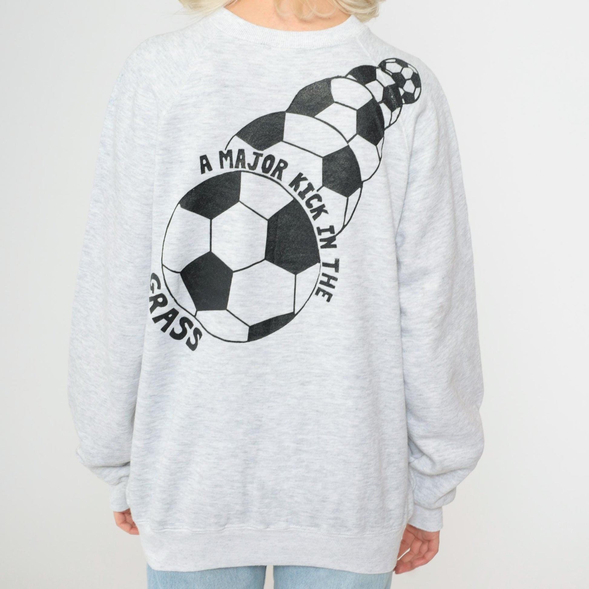 1991 Tremper Soccer Sweatshirt 90s Kenosha High School Heather Grey Raglan Large