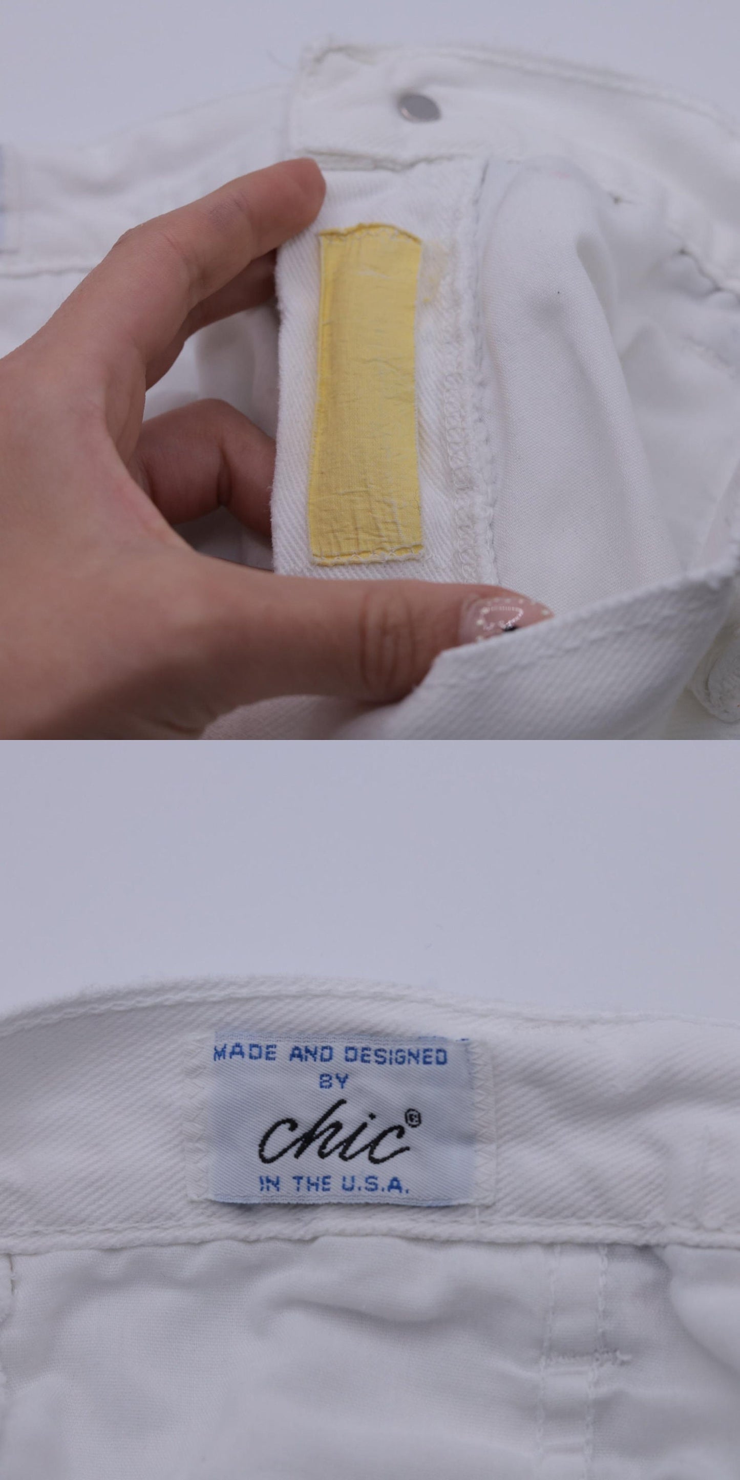 90s White Denim Shorts High Waisted Pleated Jean Shorts Medium