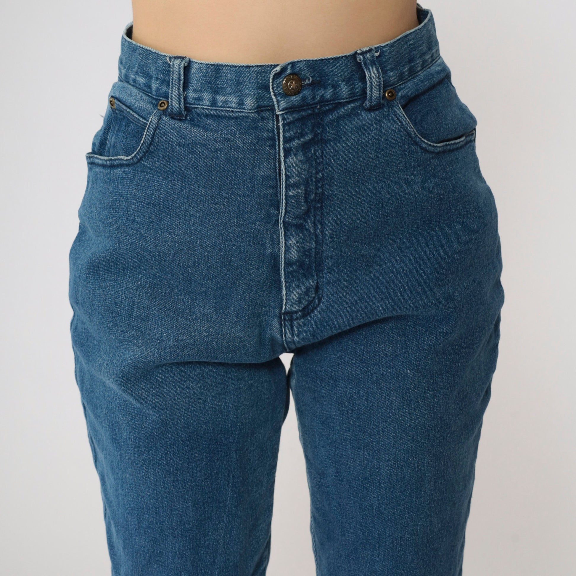 90s Forenza High Waist Tapered Jeans Blue Stretch Denim Small