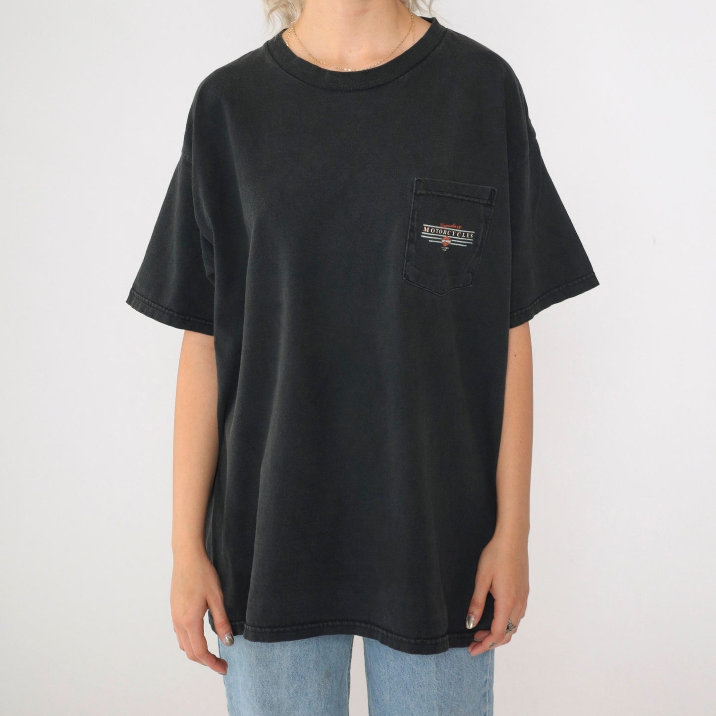 2002 Harley-Davidson Big Twin Aruba Graphic T-Shirt Black Y2K Extra Large XL
