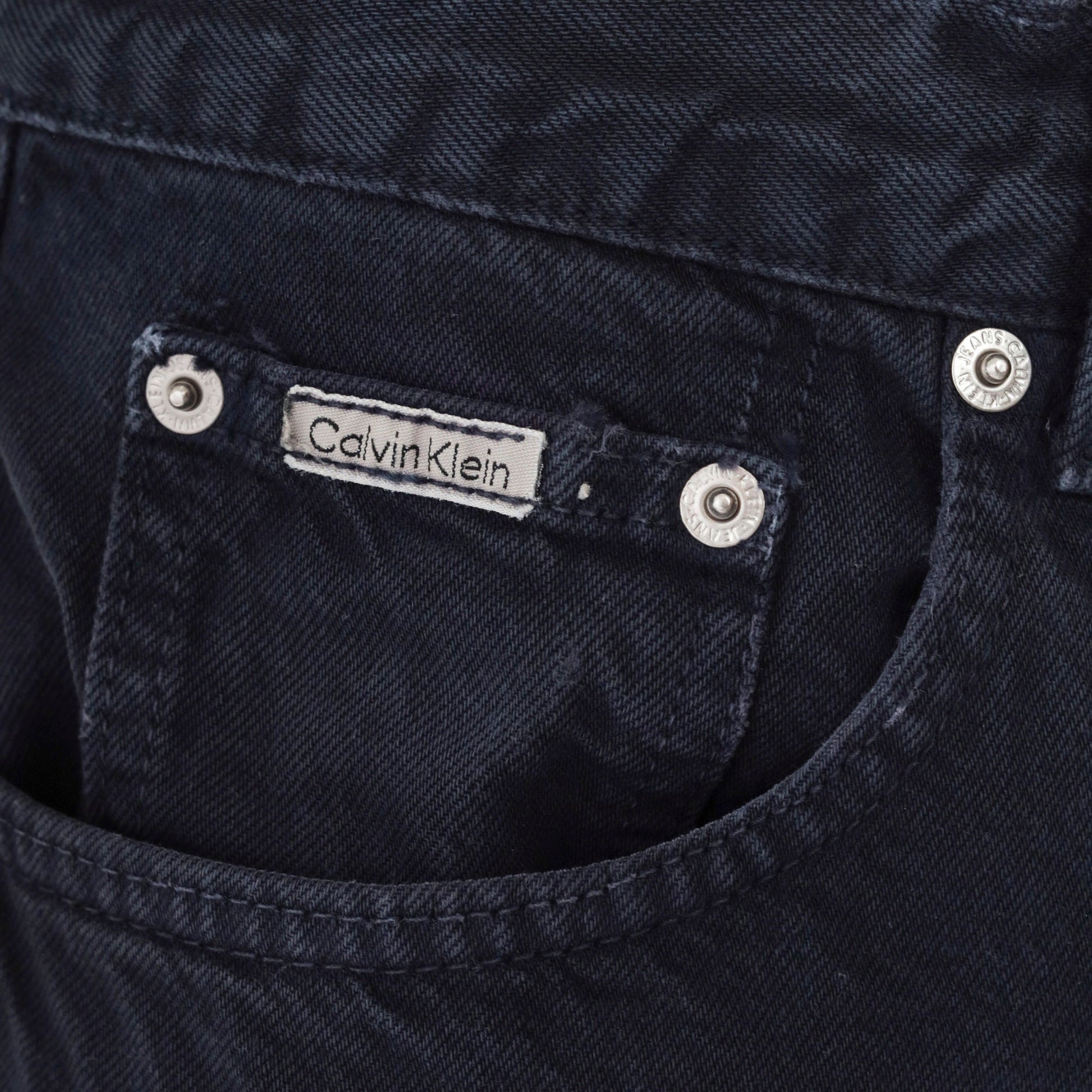 00s Calvin Klein Black High-Waisted Mom Jeans Tapered Leg Large 34