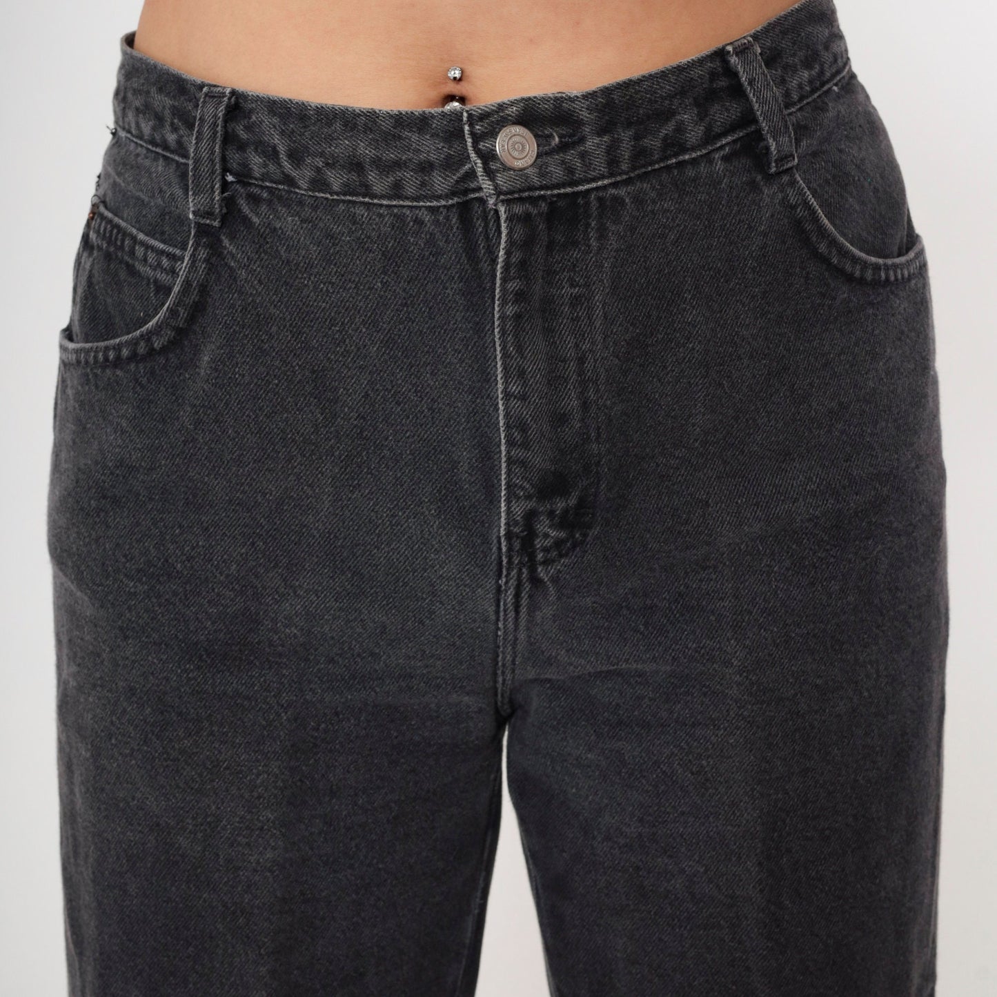 90s Gitano Black Denim High-Rise Tapered Mom Jeans Medium 31
