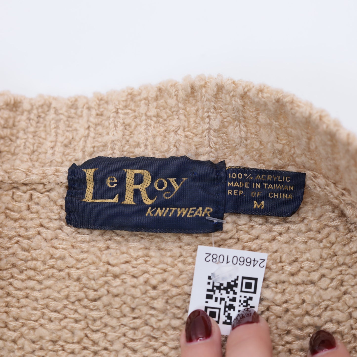 70s Tan Cardigan Open Front Wrap Sweater Medium