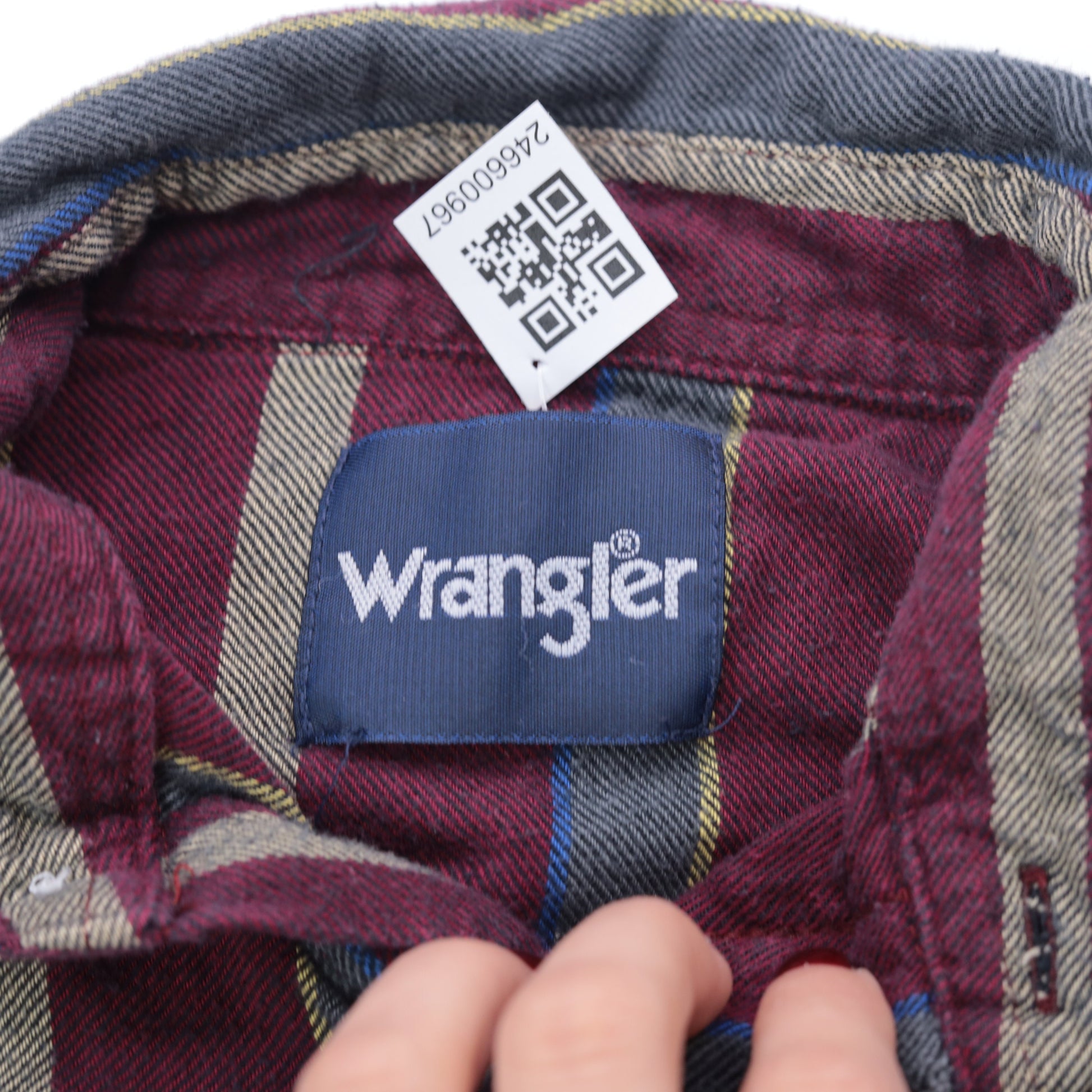 90s Wrangler Pearl Snap Western Shirt Burgundy Striped Medium
