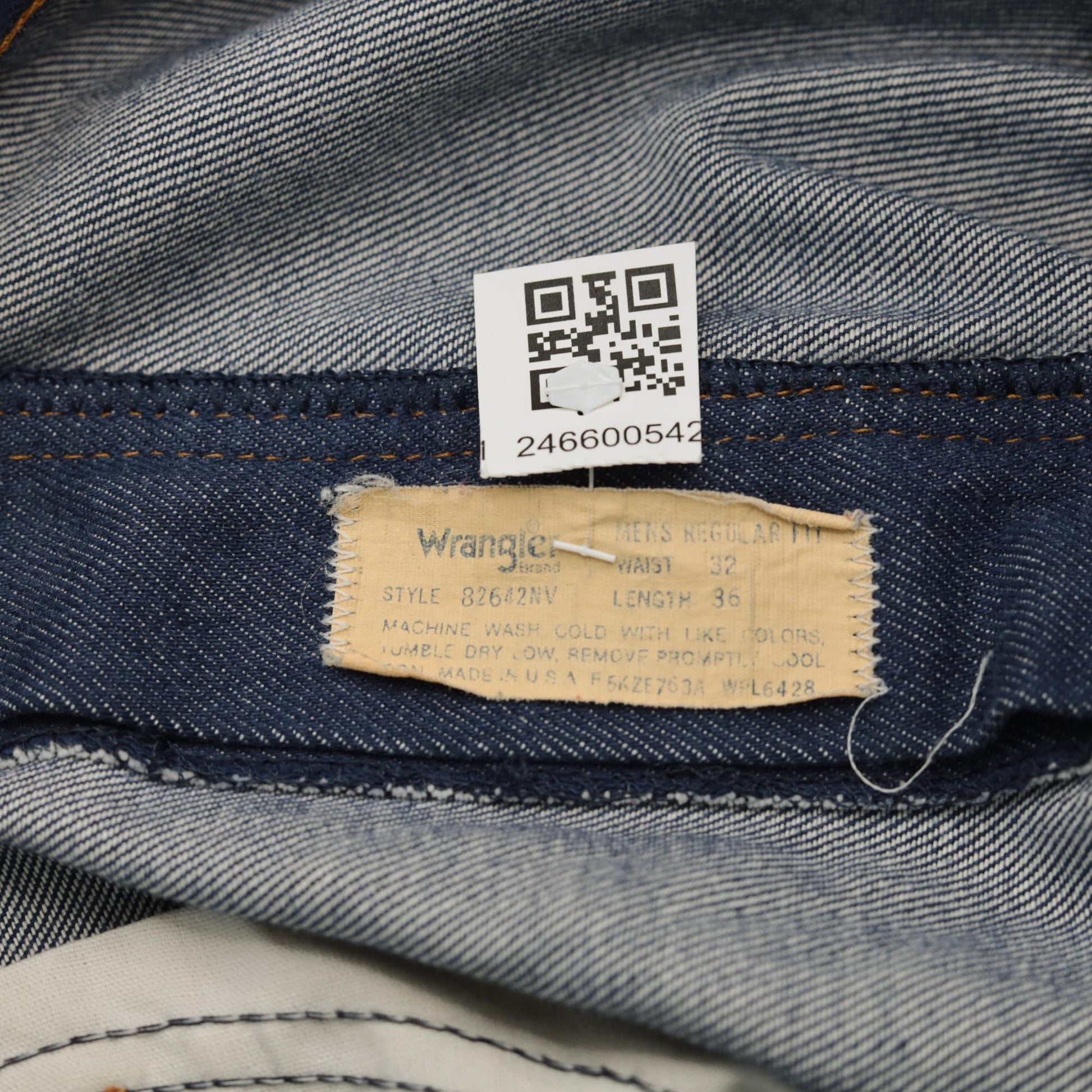 70s Wrangler Flare Jeans High Waist Dark Blue Denim Men's 32x36