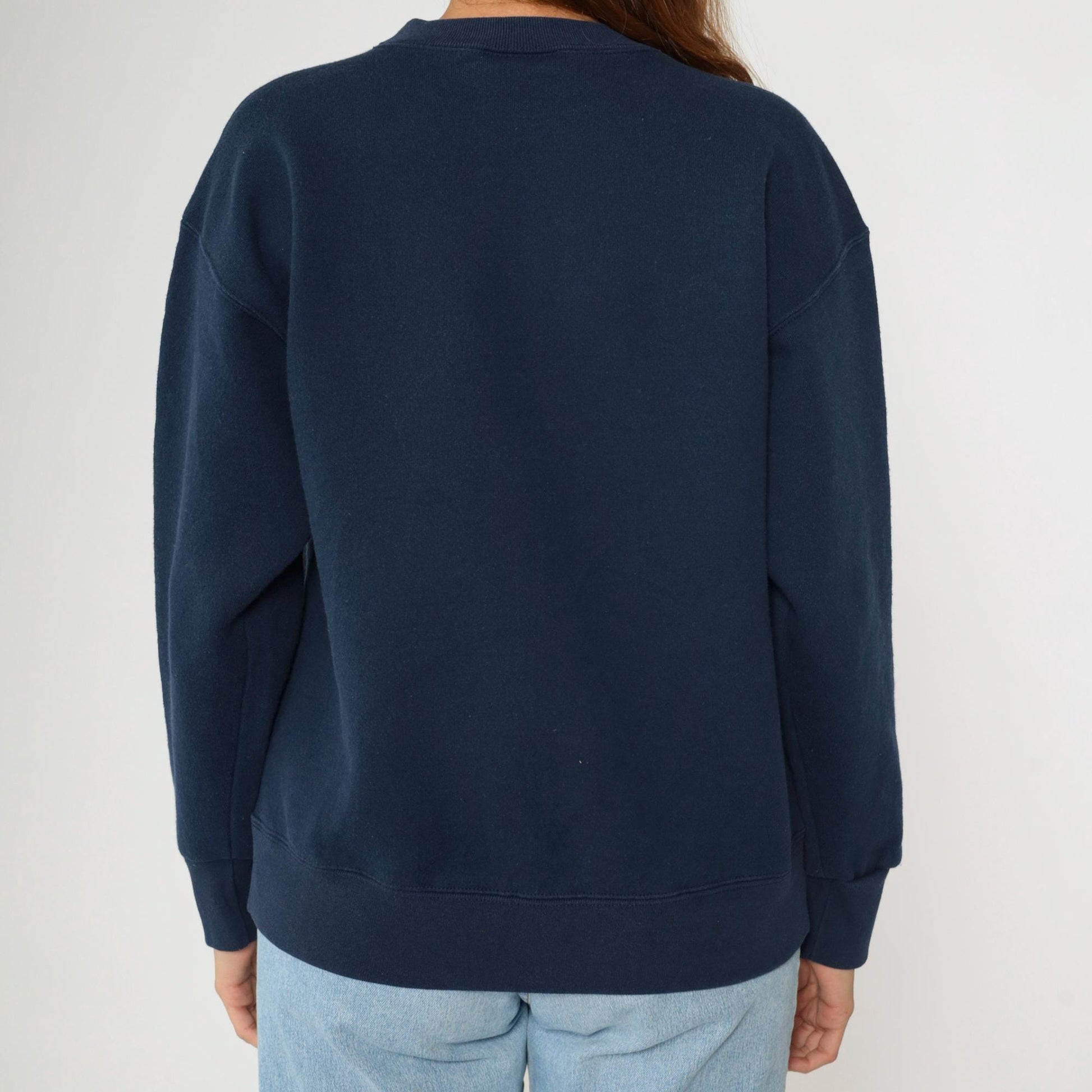 90s St. Louis Missouri Navy Crewneck Sweatshirt Gold Graphic Medium