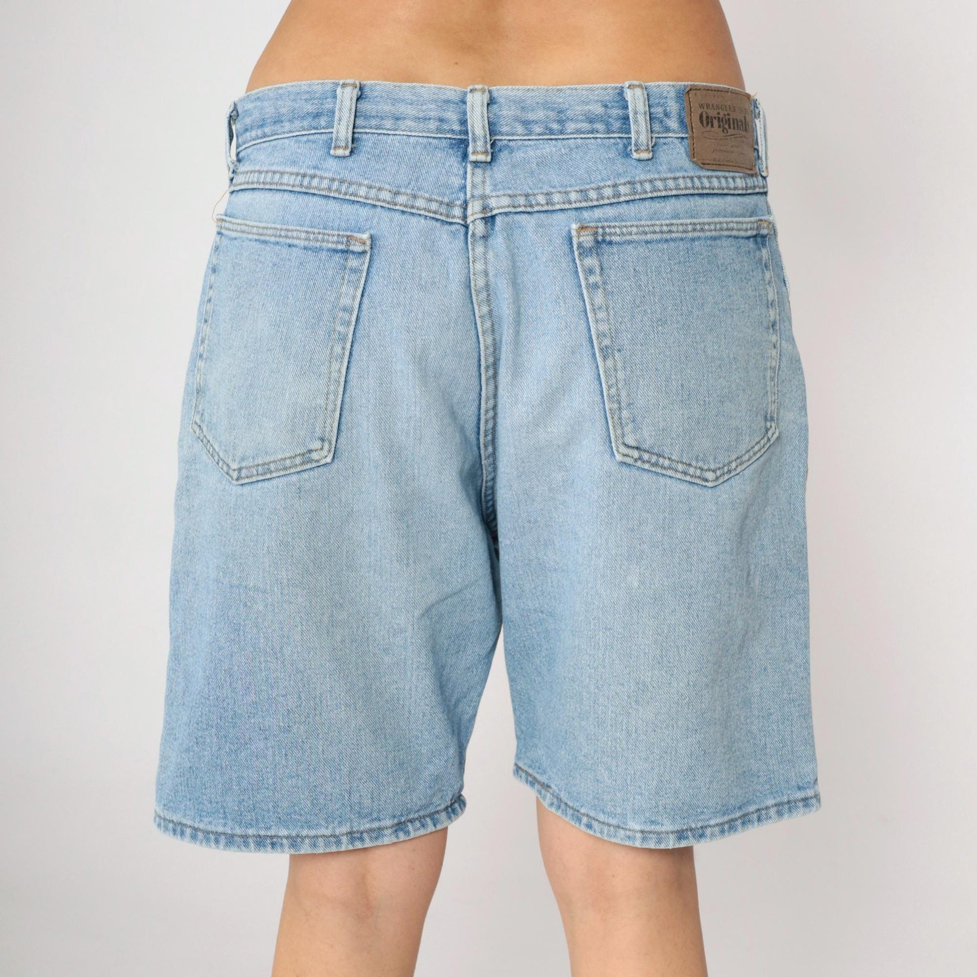 90s Wrangler High Rise Denim Shorts Blue Jean Men's 36
