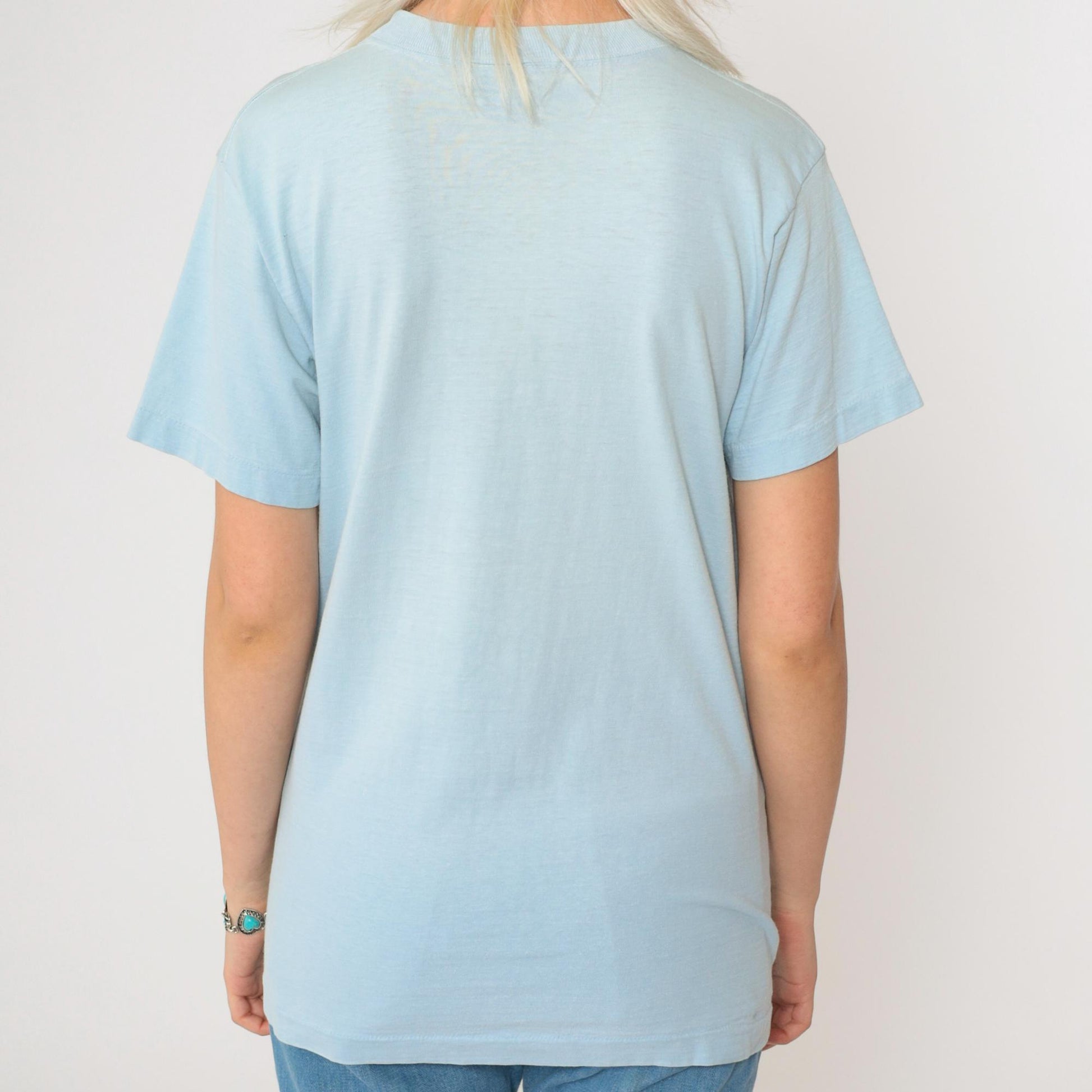 80s Steamboat Colorado Graphic T-Shirt Baby Blue Single Stitch Small