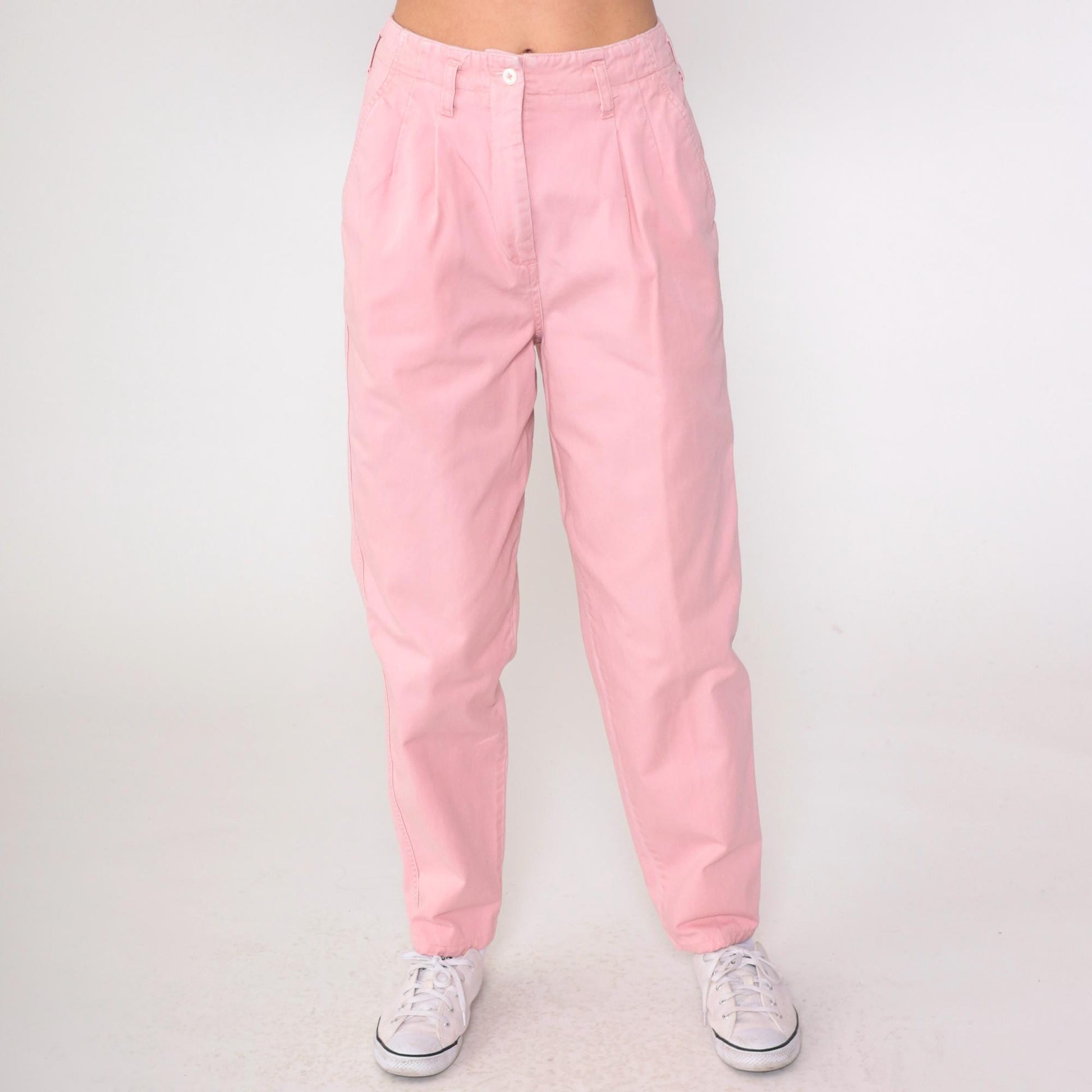 90s The Limited Pink Pleated High-Waist Trousers Small 4