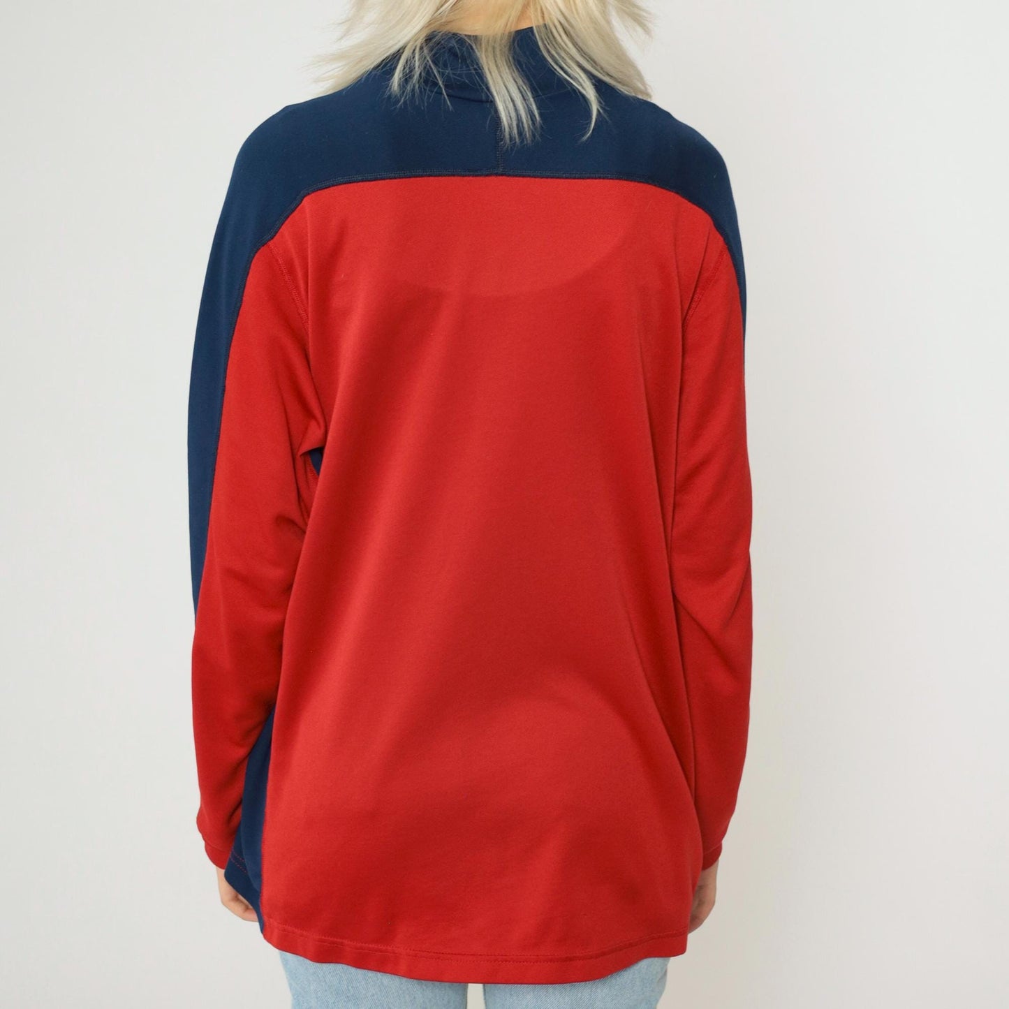 90s Nike US Ski Team Long Sleeve Quarter Zip Mock Neck Red Large