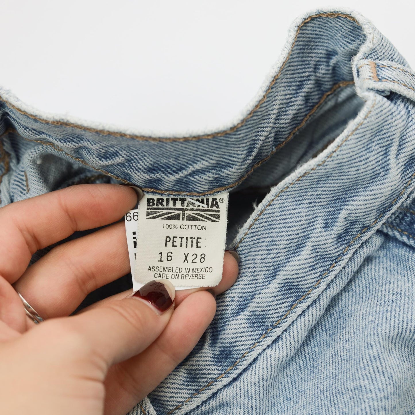 90s Brittania Pleated High-Rise Jeans Blue Denim Petite 16x28