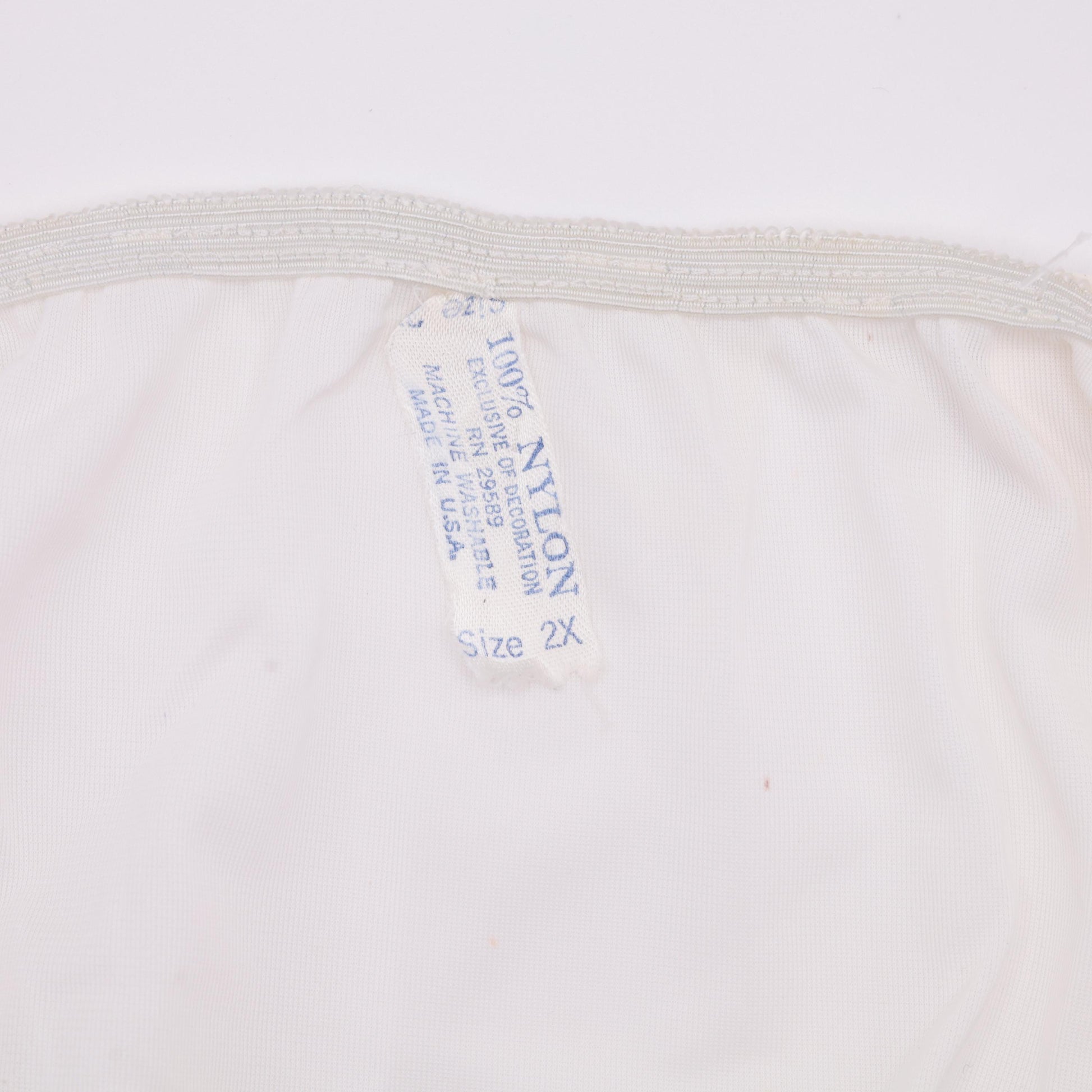 70s White Lace Slip Skirt Semi-Sheer Front Slit Maxi Medium Large