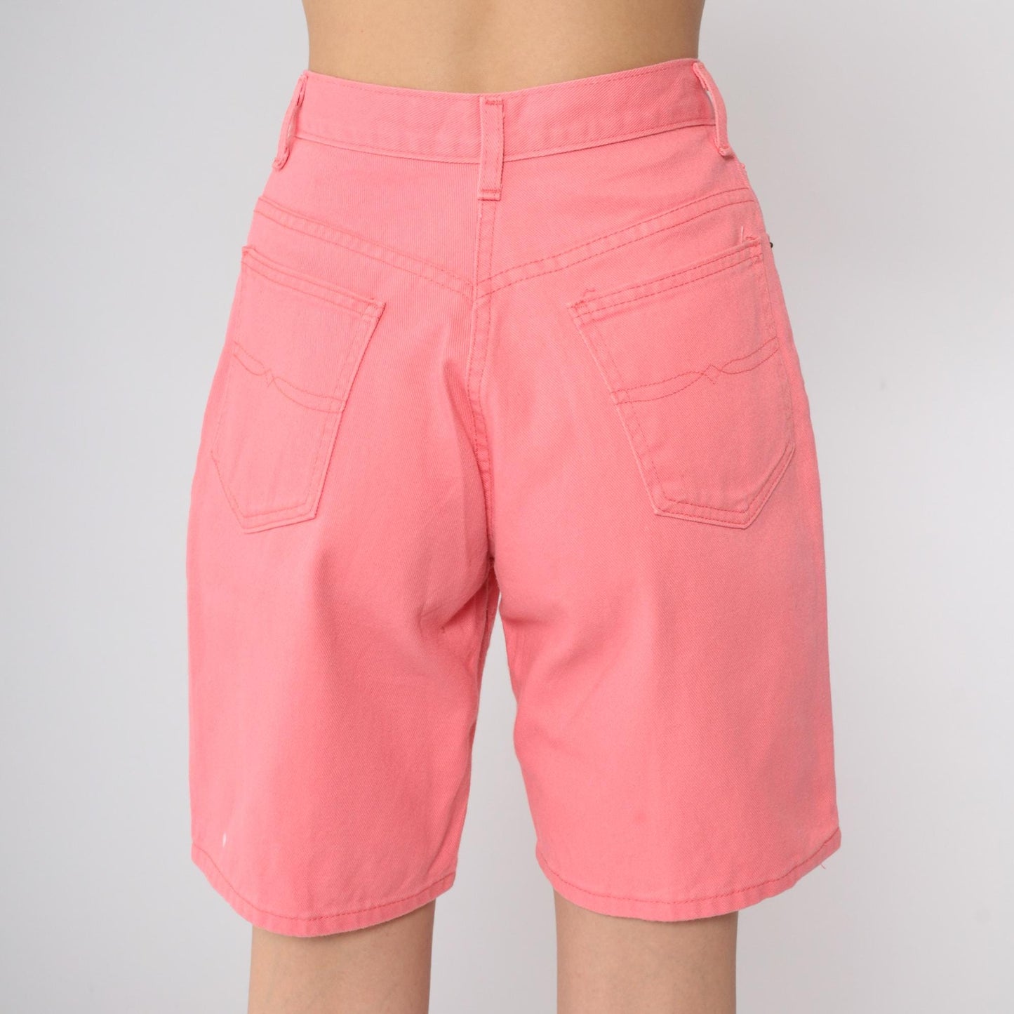 90s Faded Glory Pink Denim Shorts High Waisted Size 4